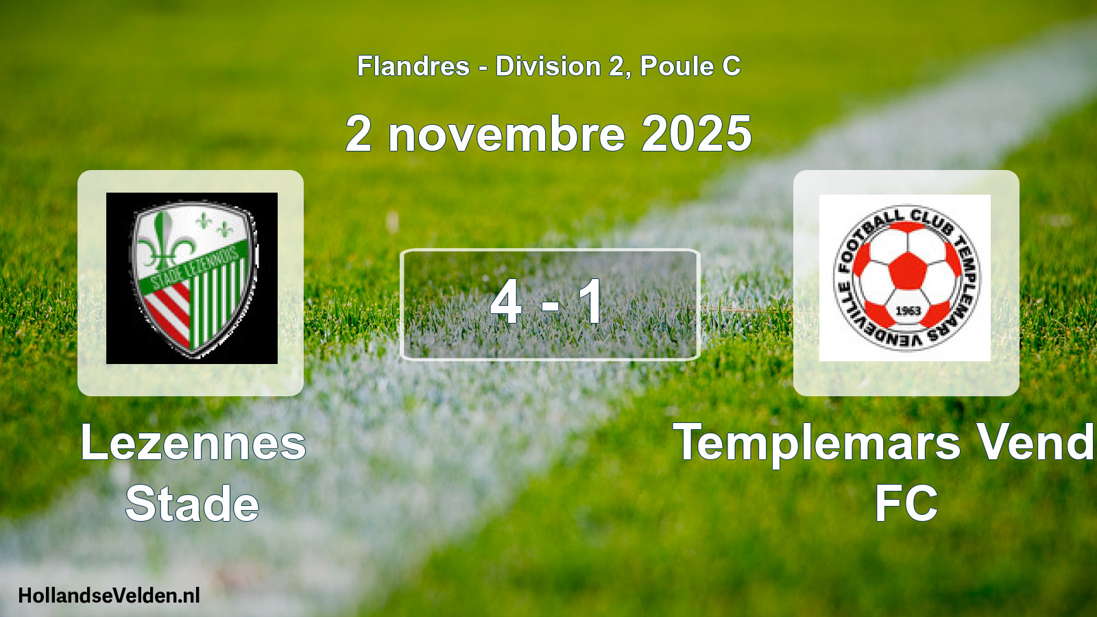 Match joué: Lezennes Stade - Templemars Vende. FC 4 - 1 (2 novembre 2025)