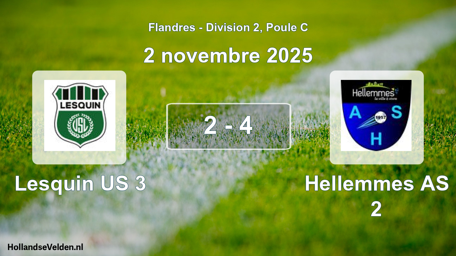 Match joué: Lesquin US 3 - Hellemmes AS 2 2 - 4 (2 novembre 2025)