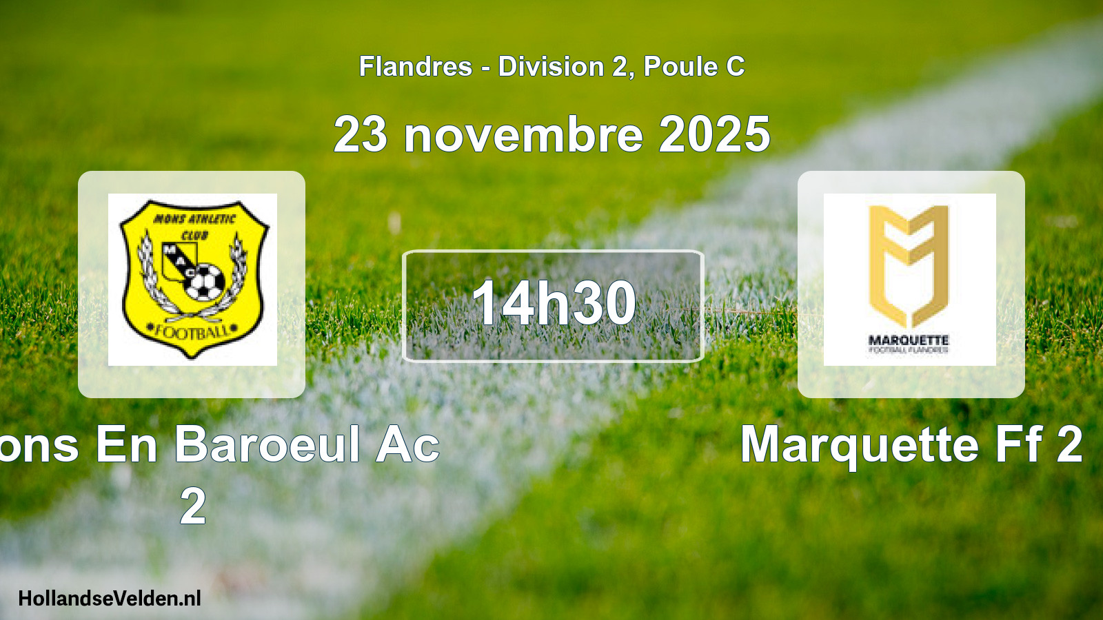Match programmé: Mons En Baroeul Ac 2 - Marquette Ff 2 (23 novembre 2025)