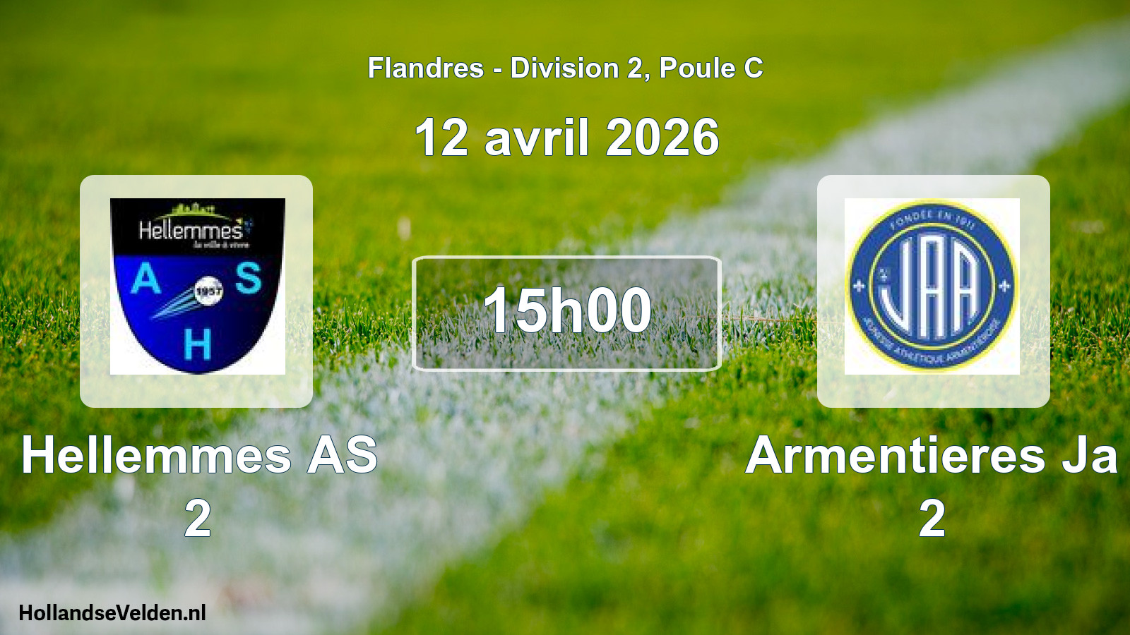 Match programmé: Hellemmes AS 2 - Armentieres Ja 2 (12 avril 2026)