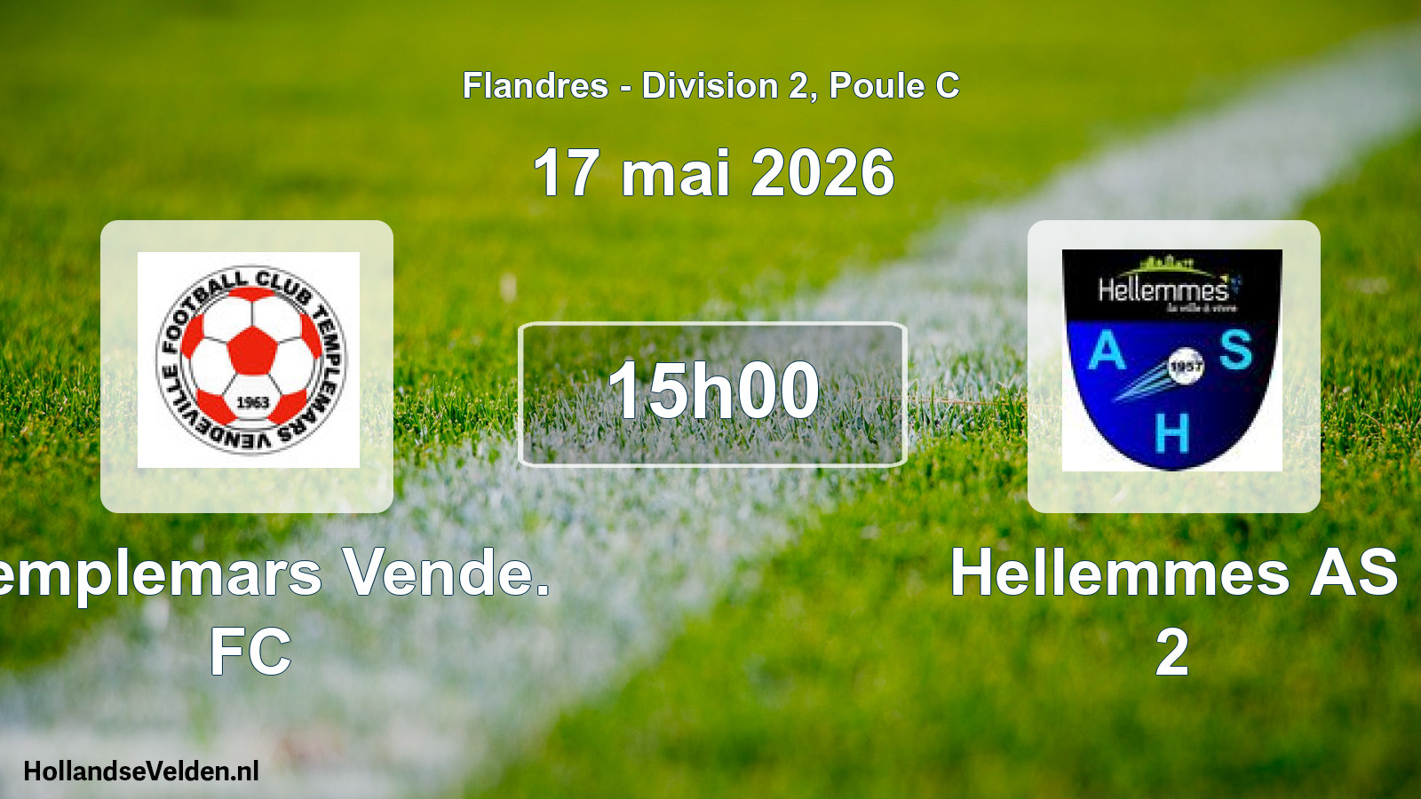 Match programmé: Templemars Vende. FC - Hellemmes AS 2 (17 mai 2026)