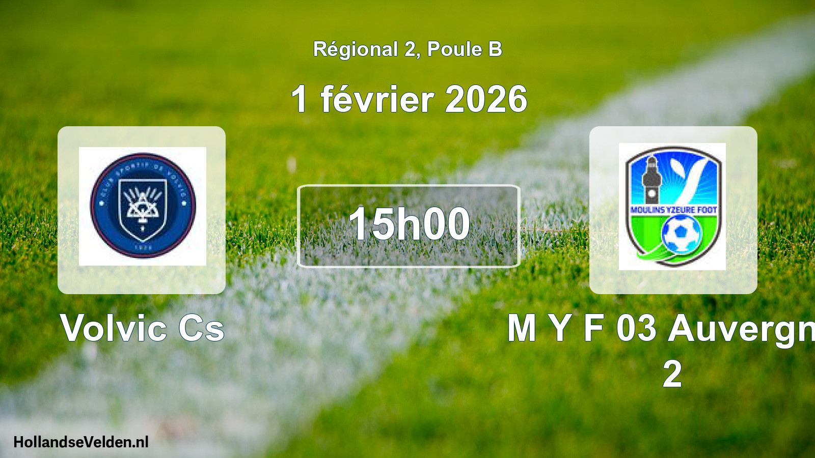 Geplande wedstrijd: Volvic Cs - M Y F 03 Auvergne 2 (1 februari 2026)