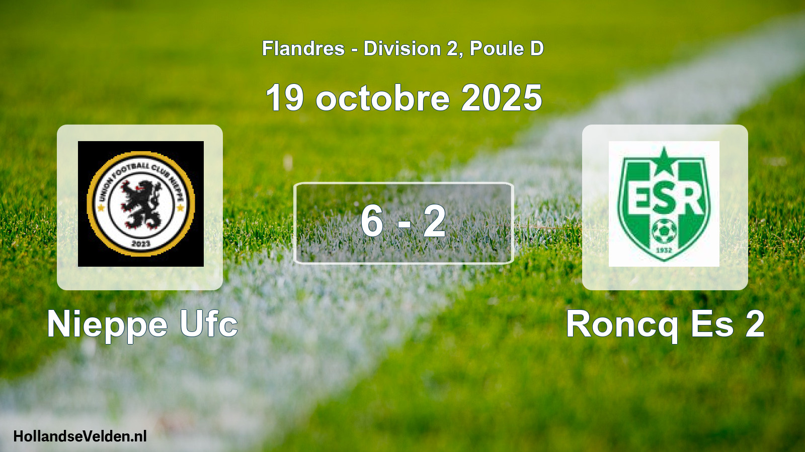 Gespeelde wedstrijd: Nieppe Ufc - Roncq Es 2 6 - 2 (19 oktober 2025)