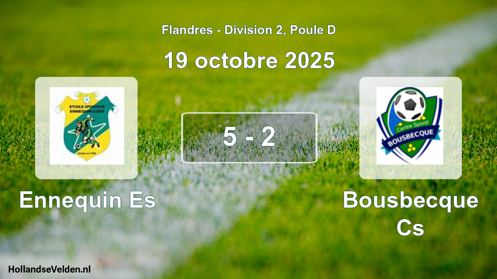 Match joué: Ennequin Es - Bousbecque Cs 5 - 2 (19 octobre 2025)