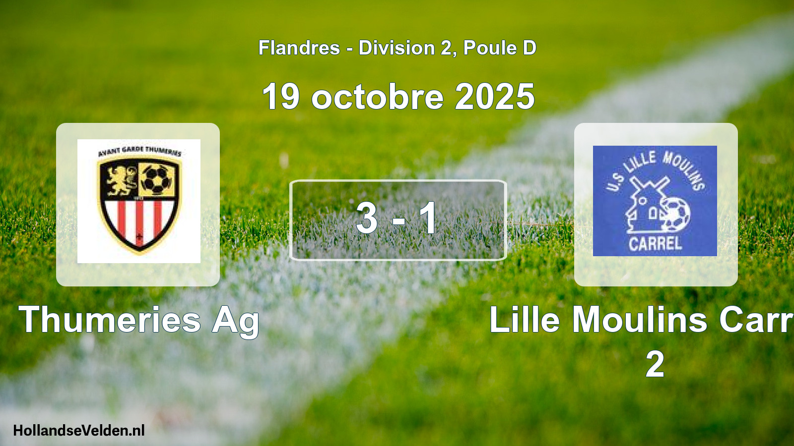 Match joué: Thumeries Ag - Lille Moulins Carrel 2 3 - 1 (19 octobre 2025)