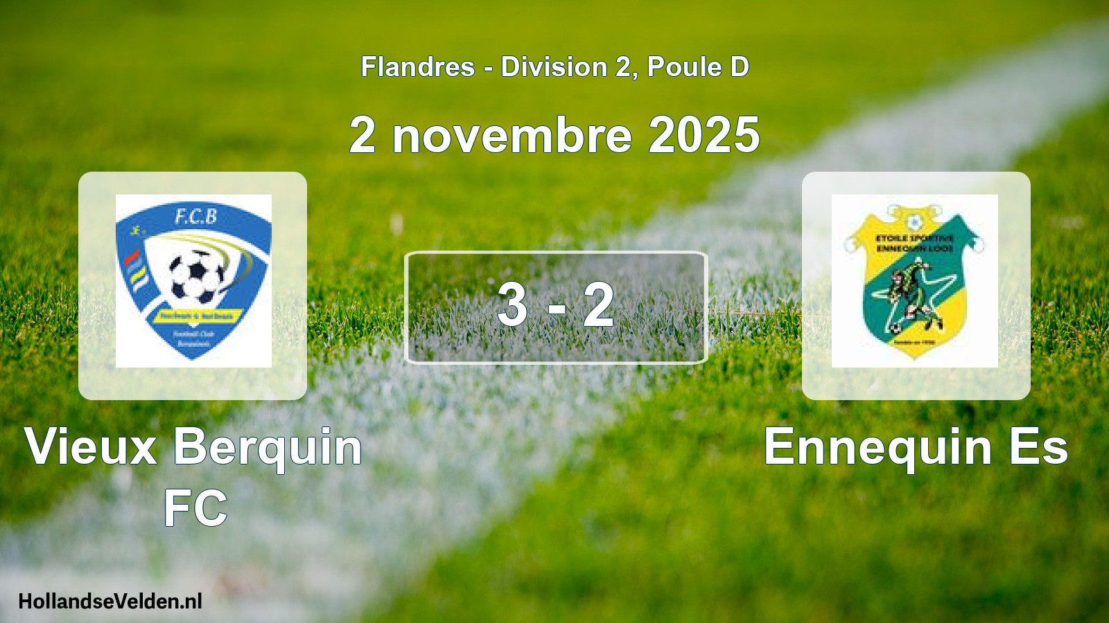 Match joué: Vieux Berquin FC - Ennequin Es 3 - 2 (2 novembre 2025)