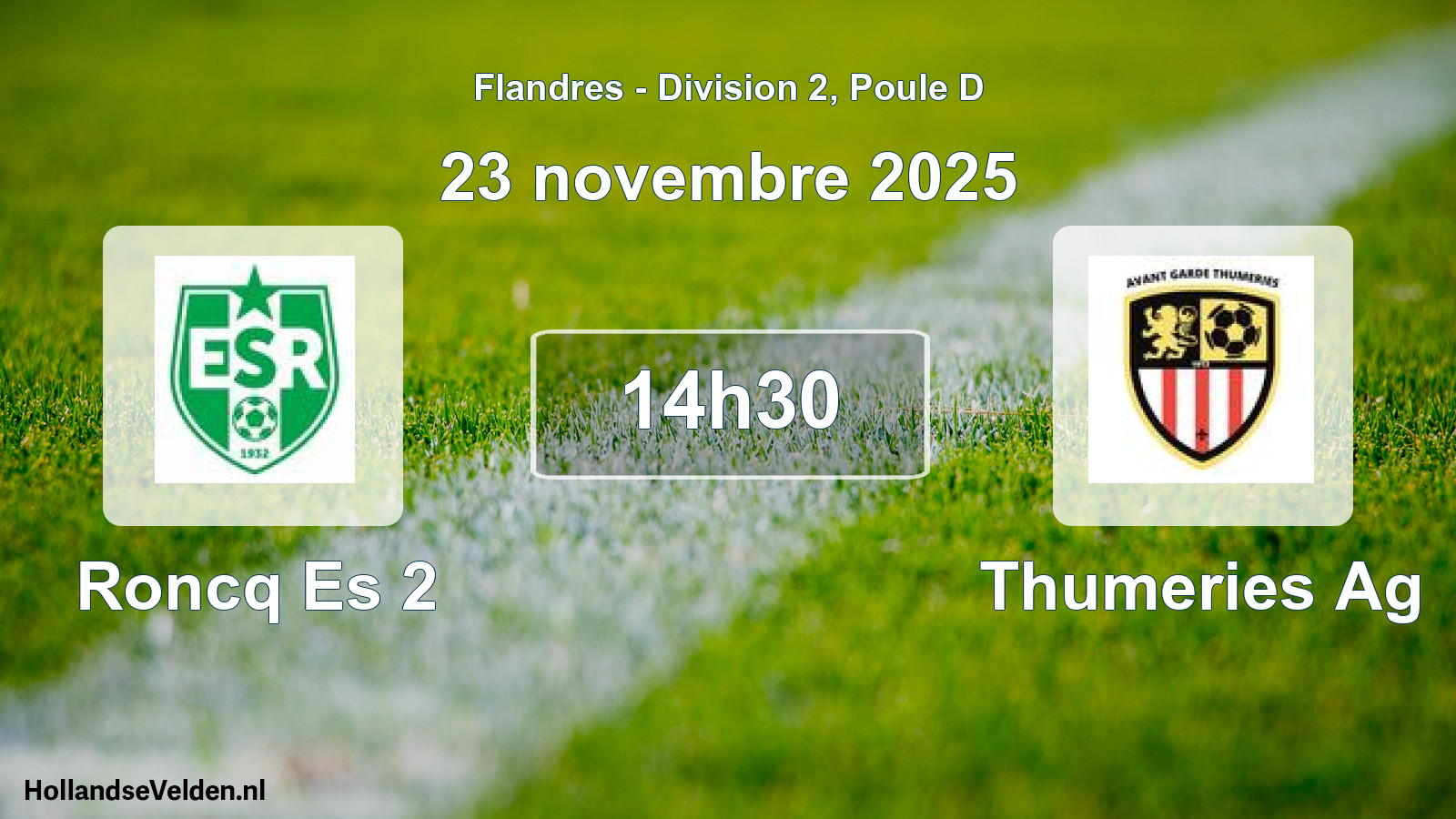 Match programmé: Roncq Es 2 - Thumeries Ag (23 novembre 2025)