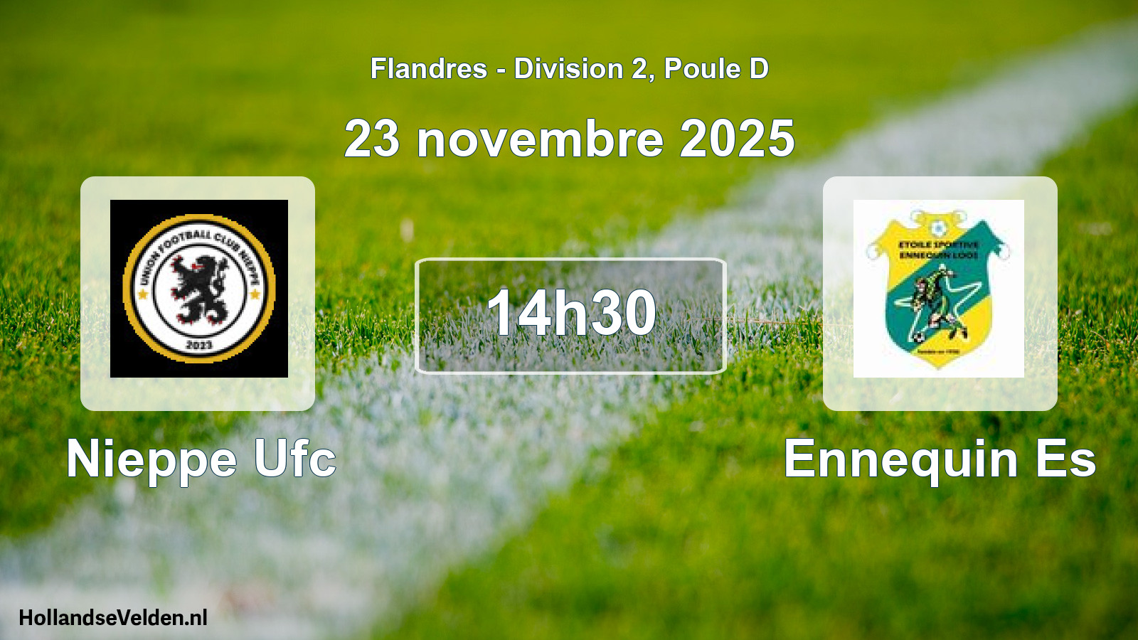 Match programmé: Nieppe Ufc - Ennequin Es (23 novembre 2025)