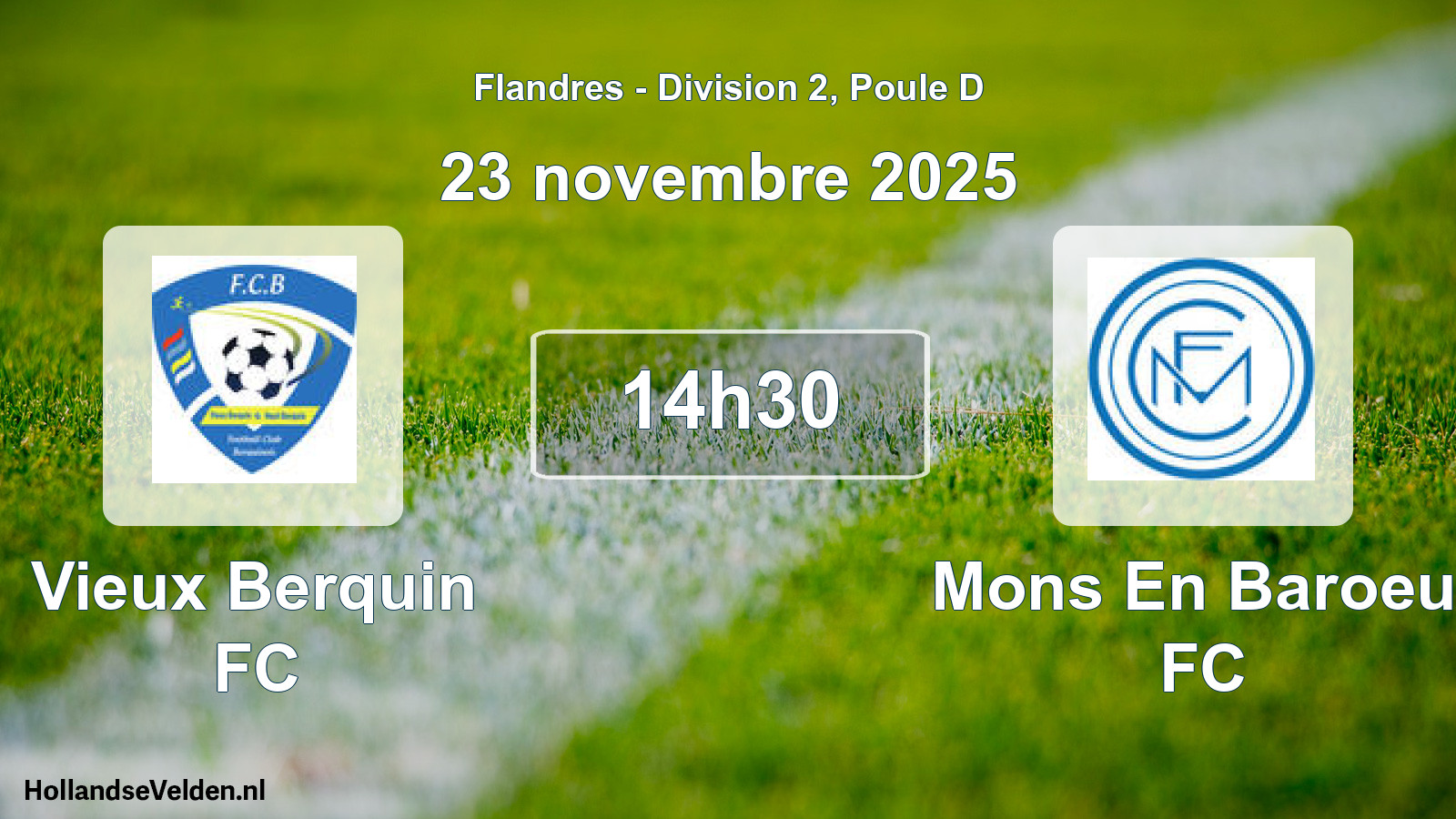Match programmé: Vieux Berquin FC - Mons En Baroeul FC (23 novembre 2025)
