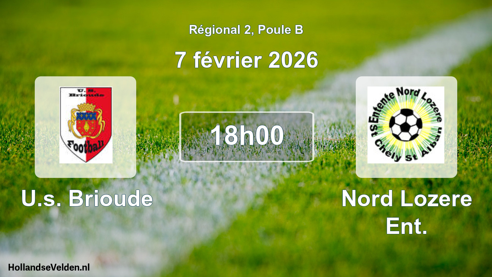 Geplande wedstrijd: U.s. Brioude - Nord Lozere Ent. (7 februari 2026)