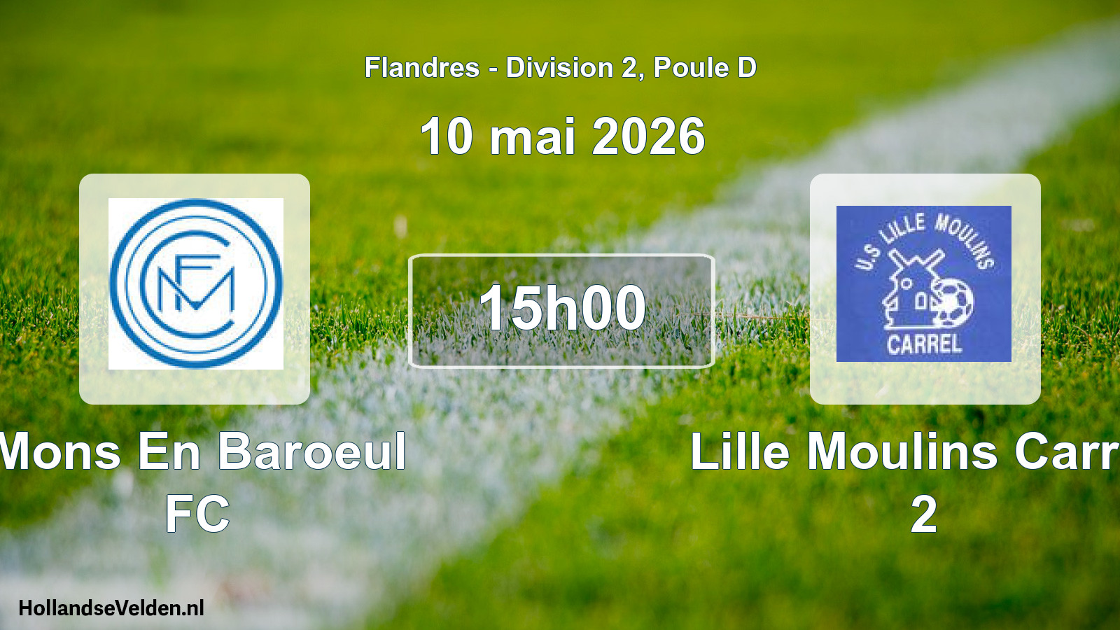 Geplande wedstrijd: Mons En Baroeul FC - Lille Moulins Carrel 2 (10 mei 2026)
