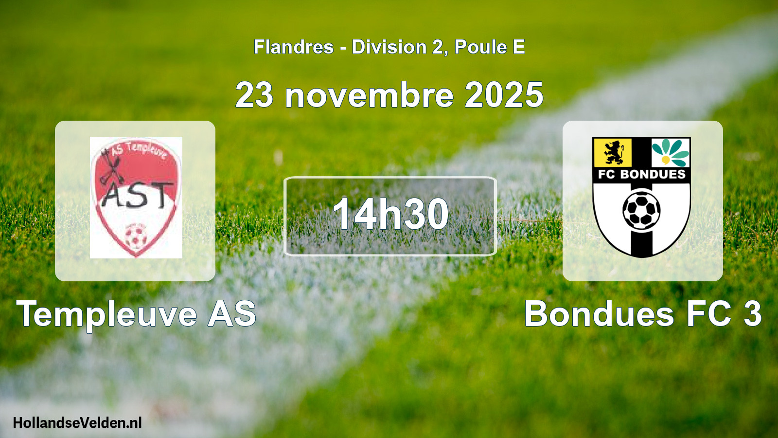 Scheduled Match: Templeuve AS - Bondues FC 3 (23 November 2025)