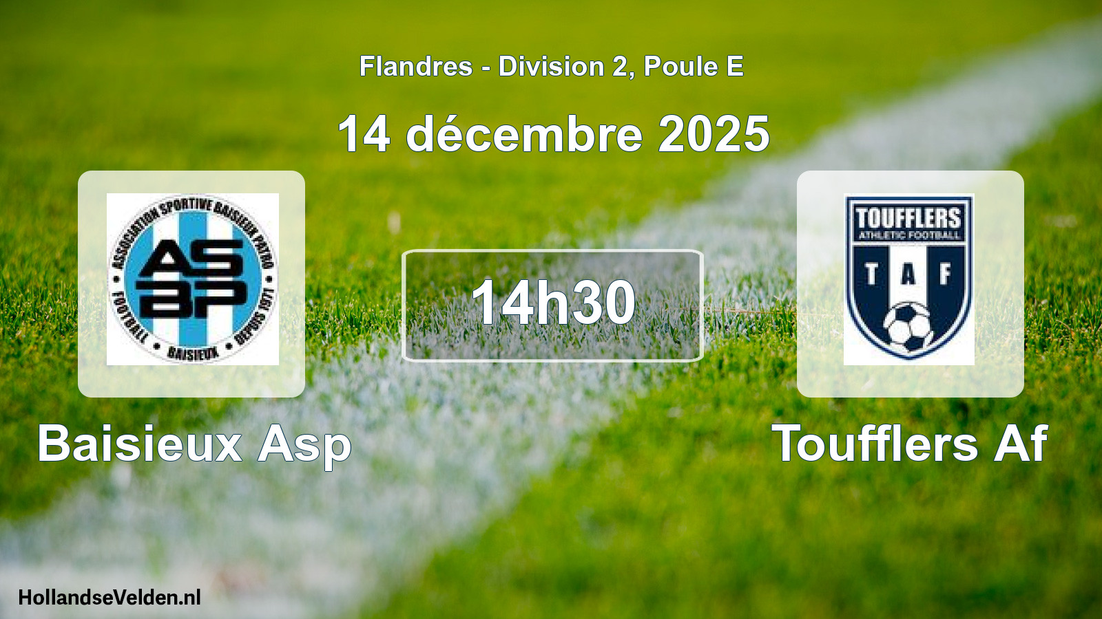 Match programmé: Baisieux Asp - Toufflers Af (14 décembre 2025)