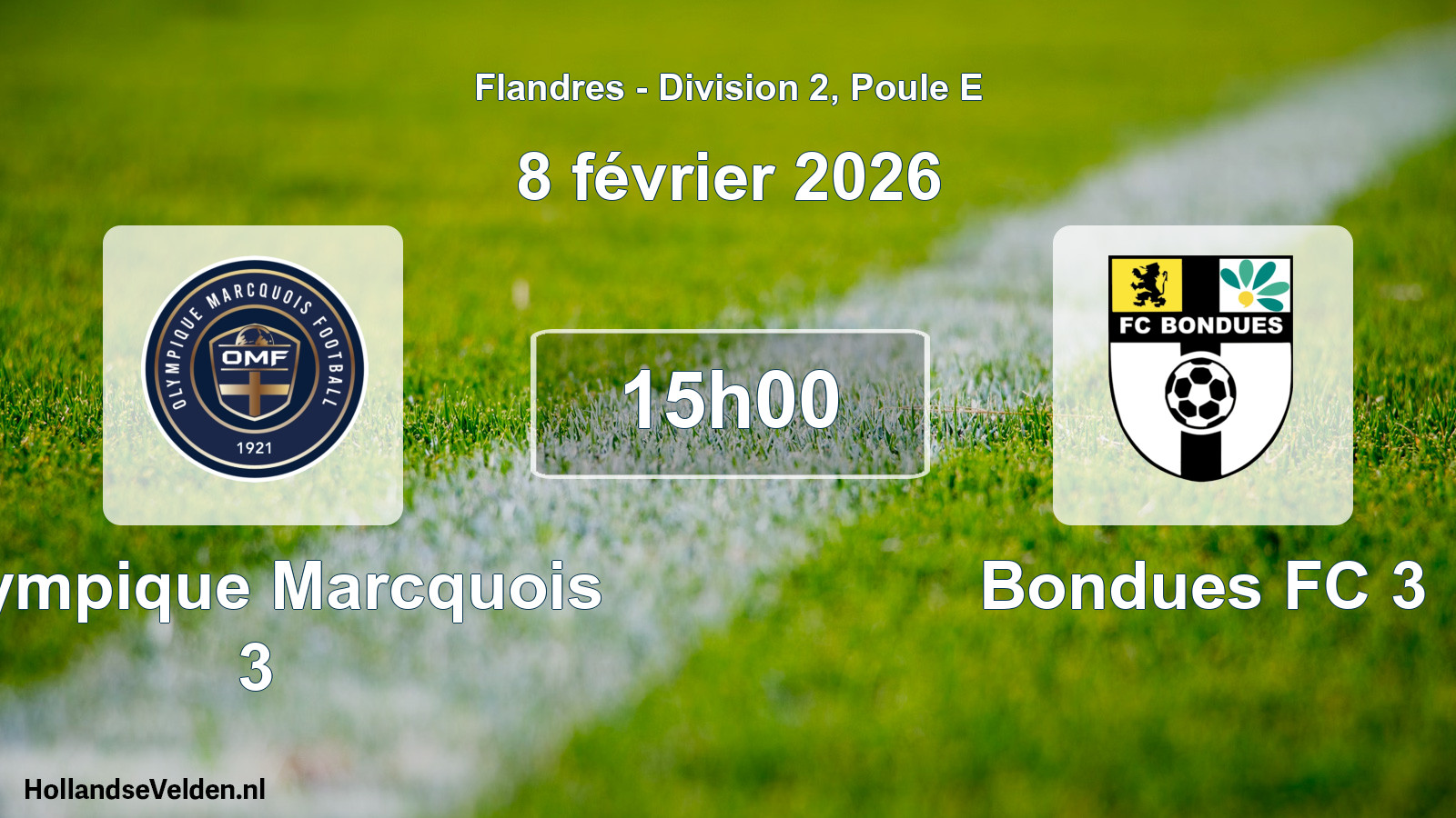 Scheduled Match: Olympique Marcquois 3 - Bondues FC 3 (8 February 2026)