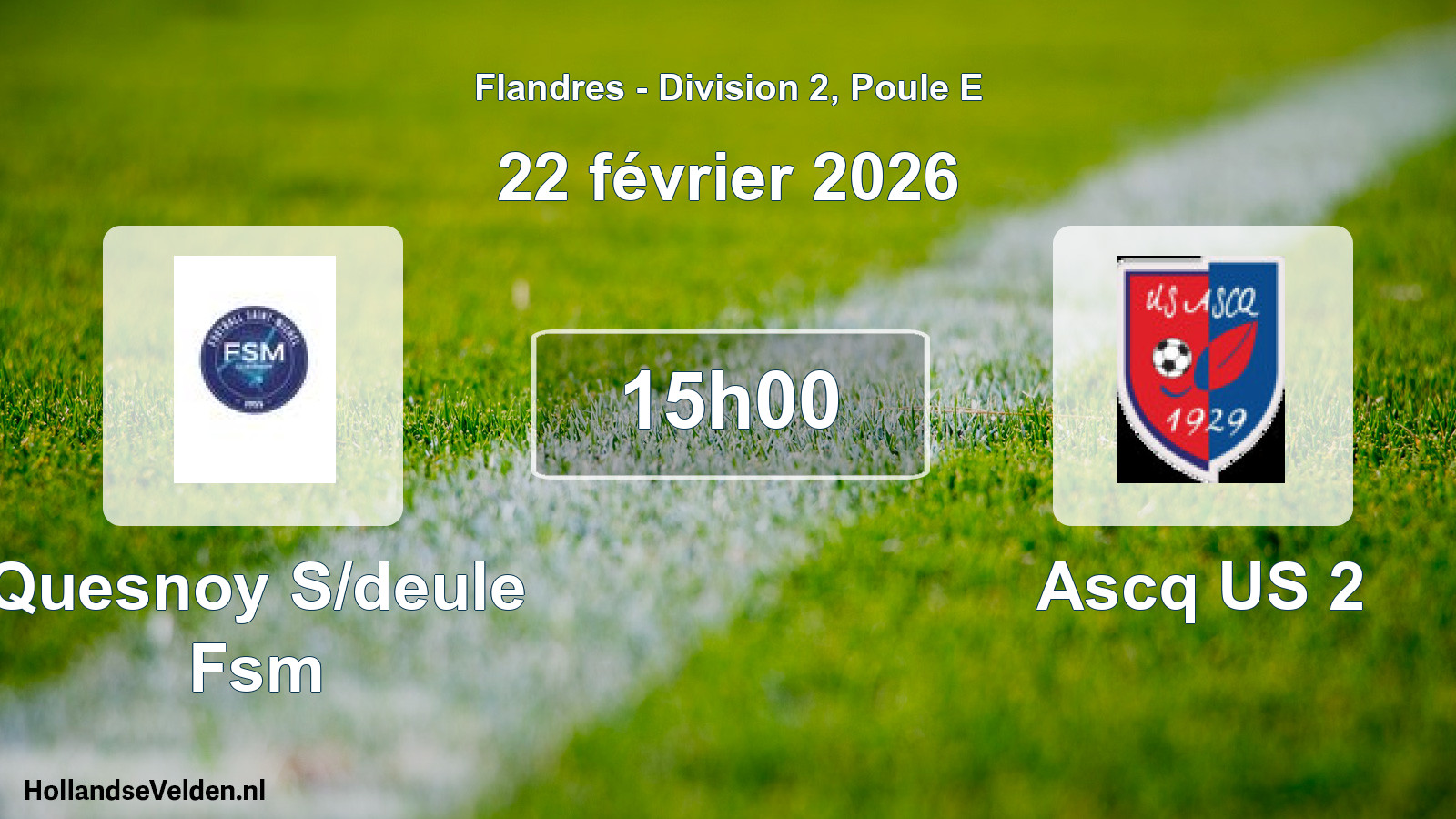 Match programmé: Quesnoy S/deule Fsm - Ascq US 2 (22 février 2026)