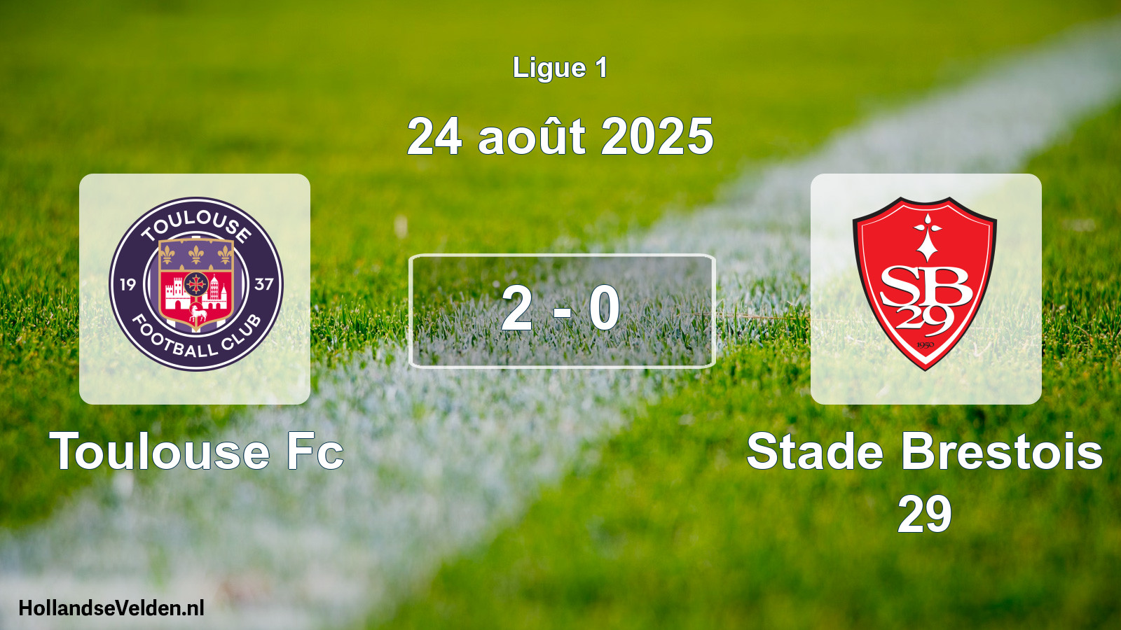 Gespeelde wedstrijd: Toulouse Fc - Stade Brestois 29 2 - 0 (24 augustus 2025)