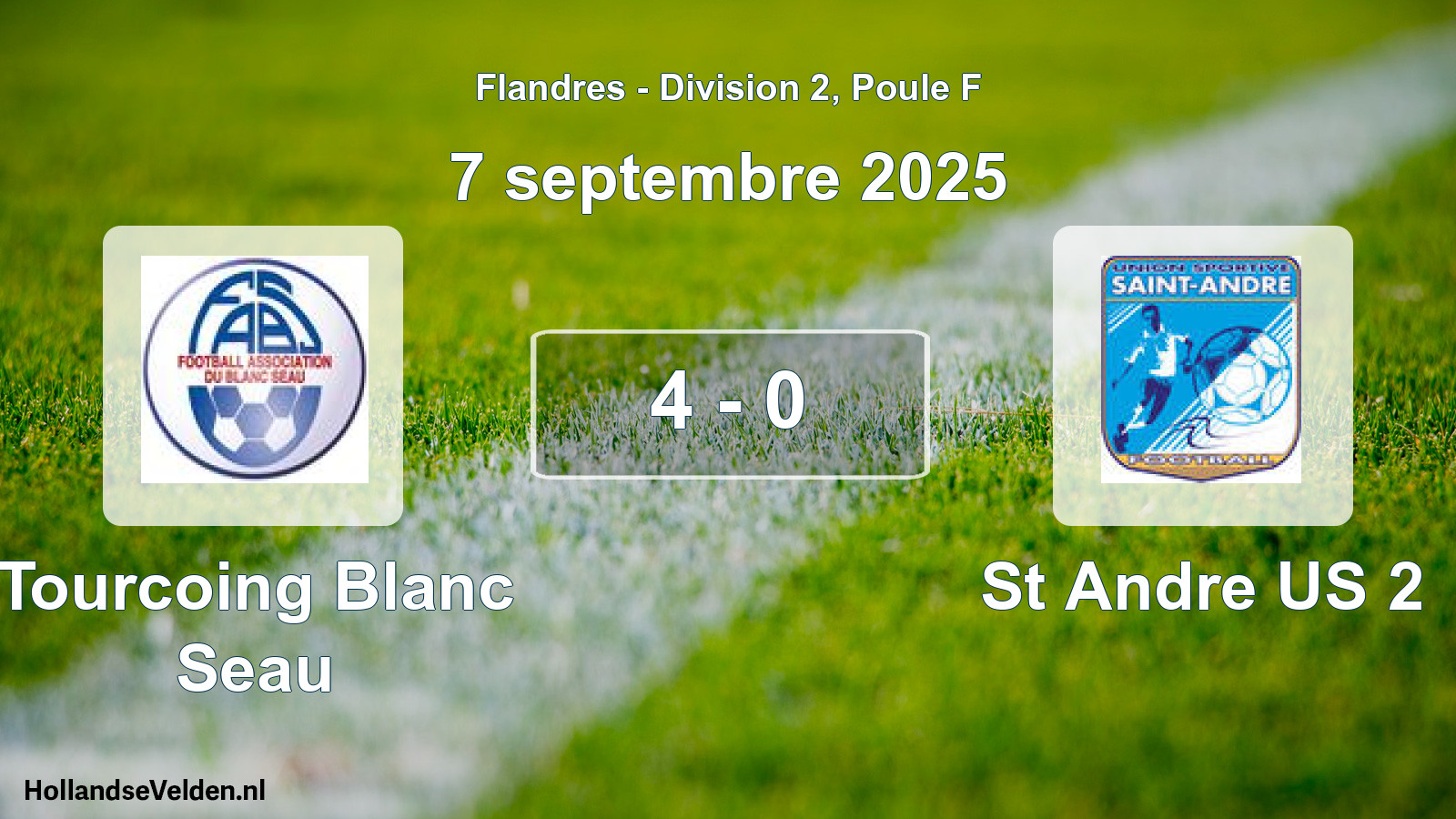 Gespeelde wedstrijd: Tourcoing Blanc Seau - St Andre US 2 4 - 0 (7 september 2025)