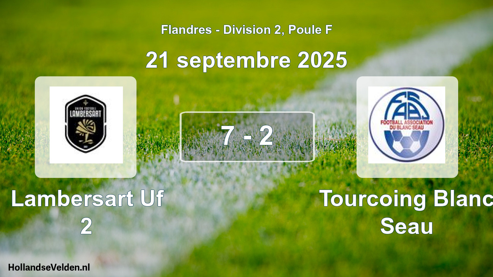 Gespeelde wedstrijd: Lambersart Uf 2 - Tourcoing Blanc Seau 7 - 2 (21 september 2025)