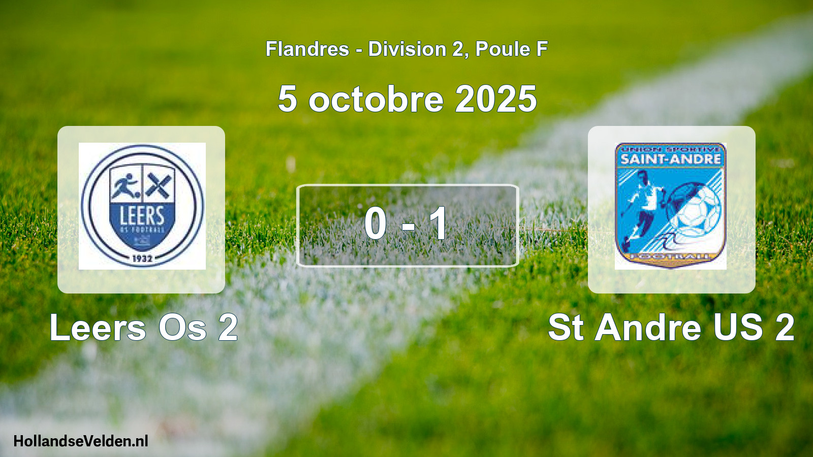 Match joué: Leers Os 2 - St Andre US 2 0 - 1 (5 octobre 2025)