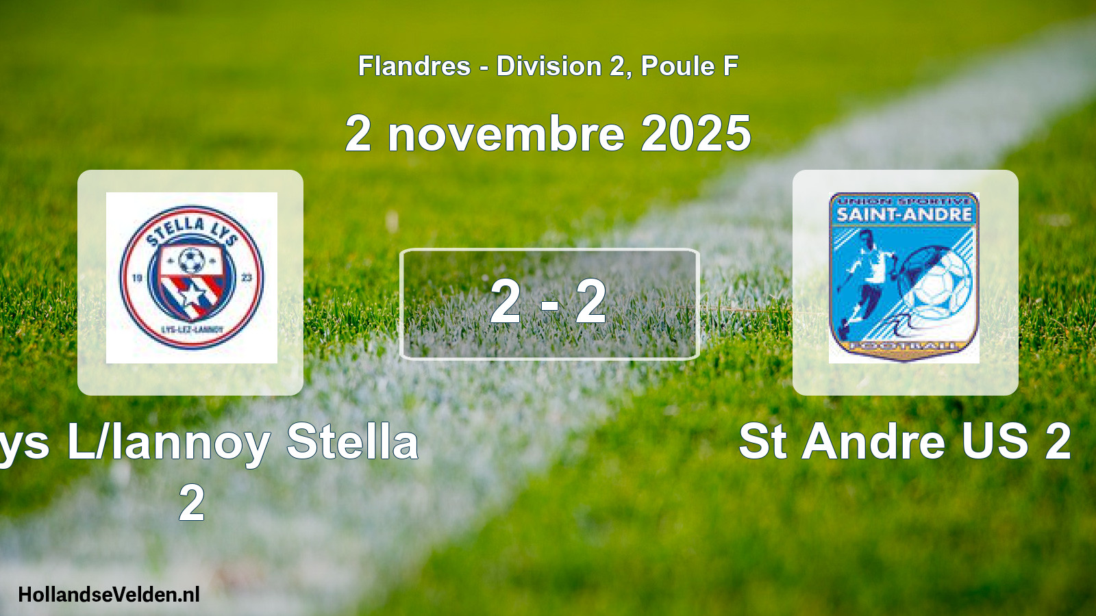 Match joué: Lys L/lannoy Stella 2 - St Andre US 2 2 - 2 (2 novembre 2025)