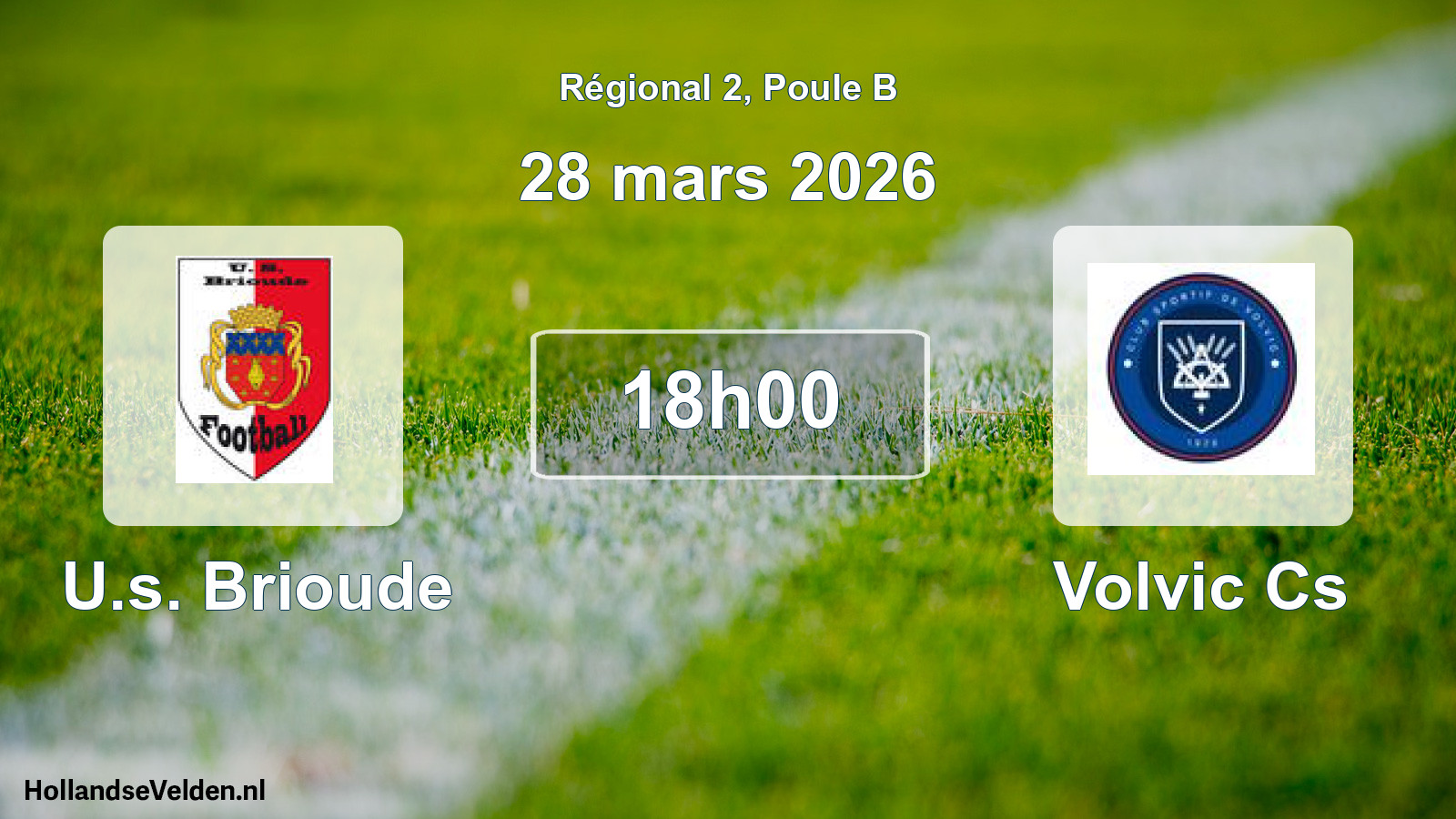 Geplande wedstrijd: U.s. Brioude - Volvic Cs (28 maart 2026)