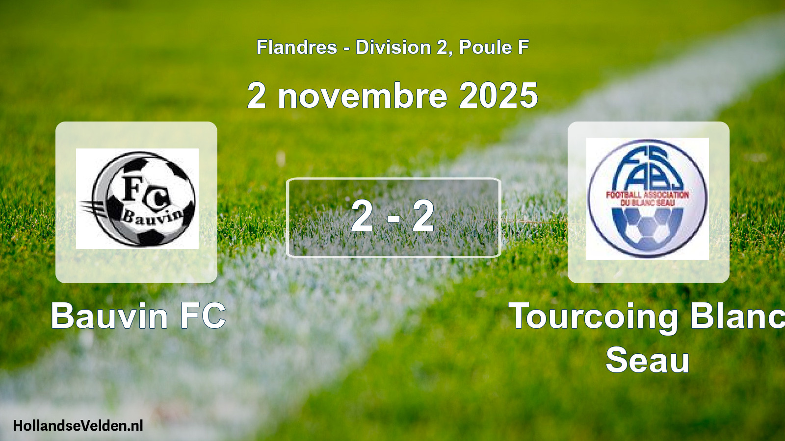 Match joué: Bauvin FC - Tourcoing Blanc Seau 2 - 2 (2 novembre 2025)