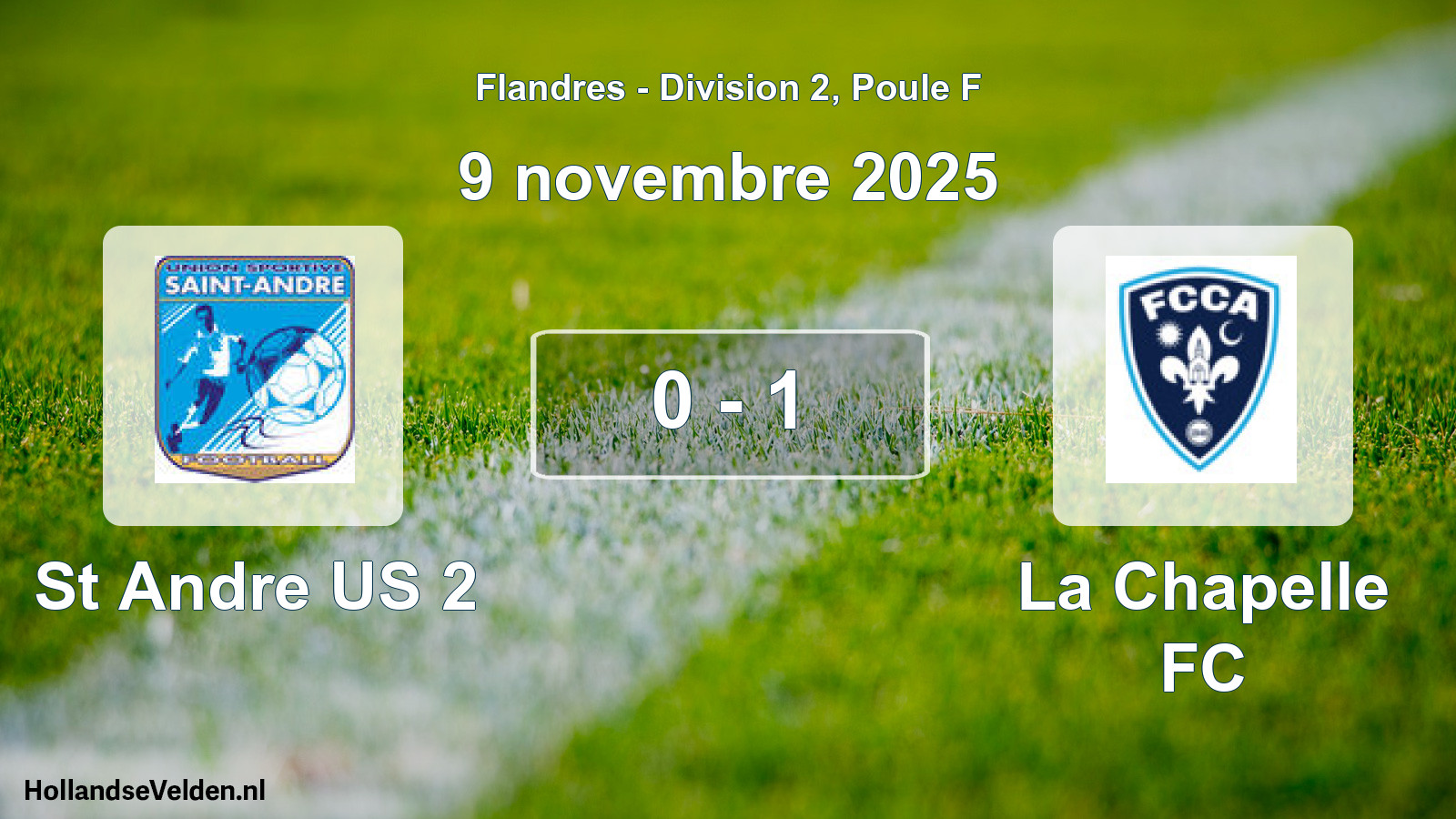 Match joué: St Andre US 2 - La Chapelle FC 0 - 1 (9 novembre 2025)
