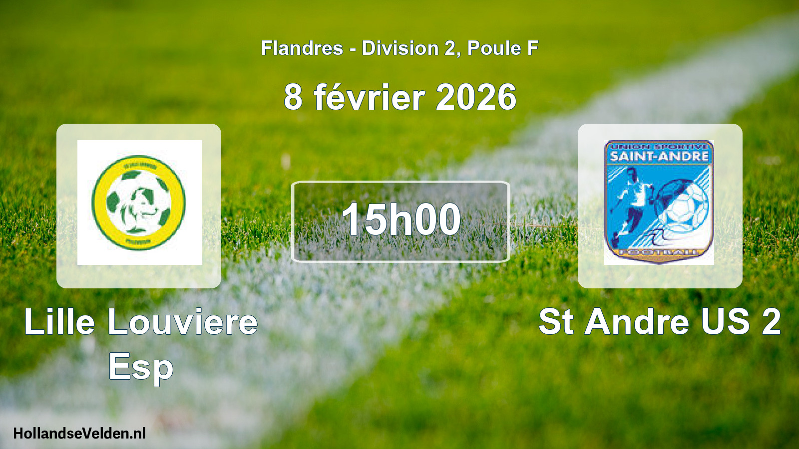 Match programmé: Lille Louviere Esp - St Andre US 2 (8 février 2026)