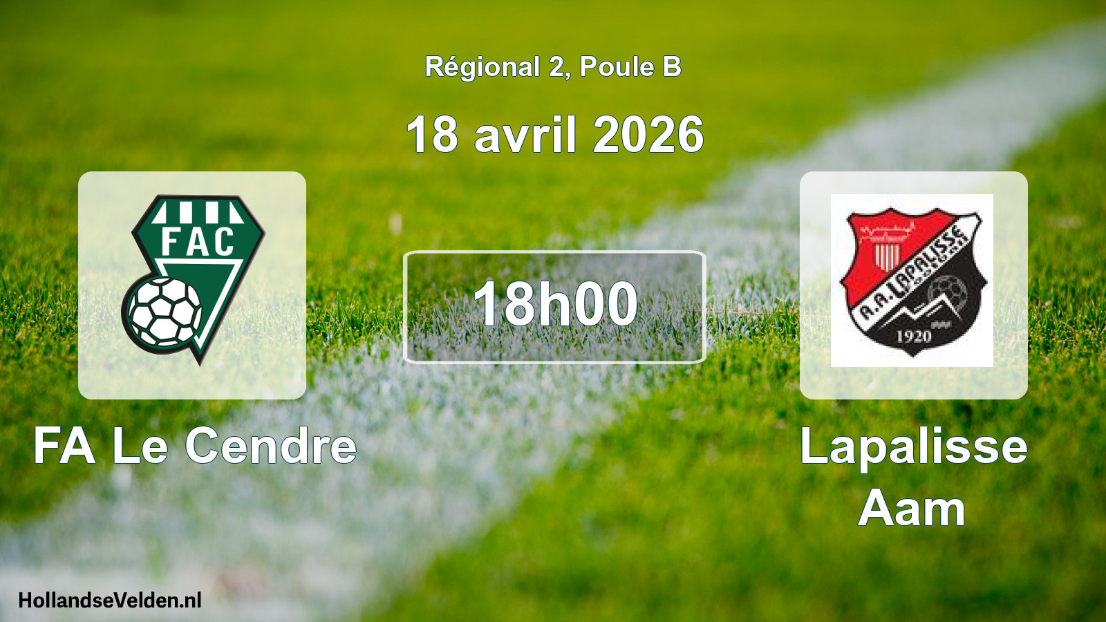 Match programmé: FA Le Cendre - Lapalisse Aam (18 avril 2026)