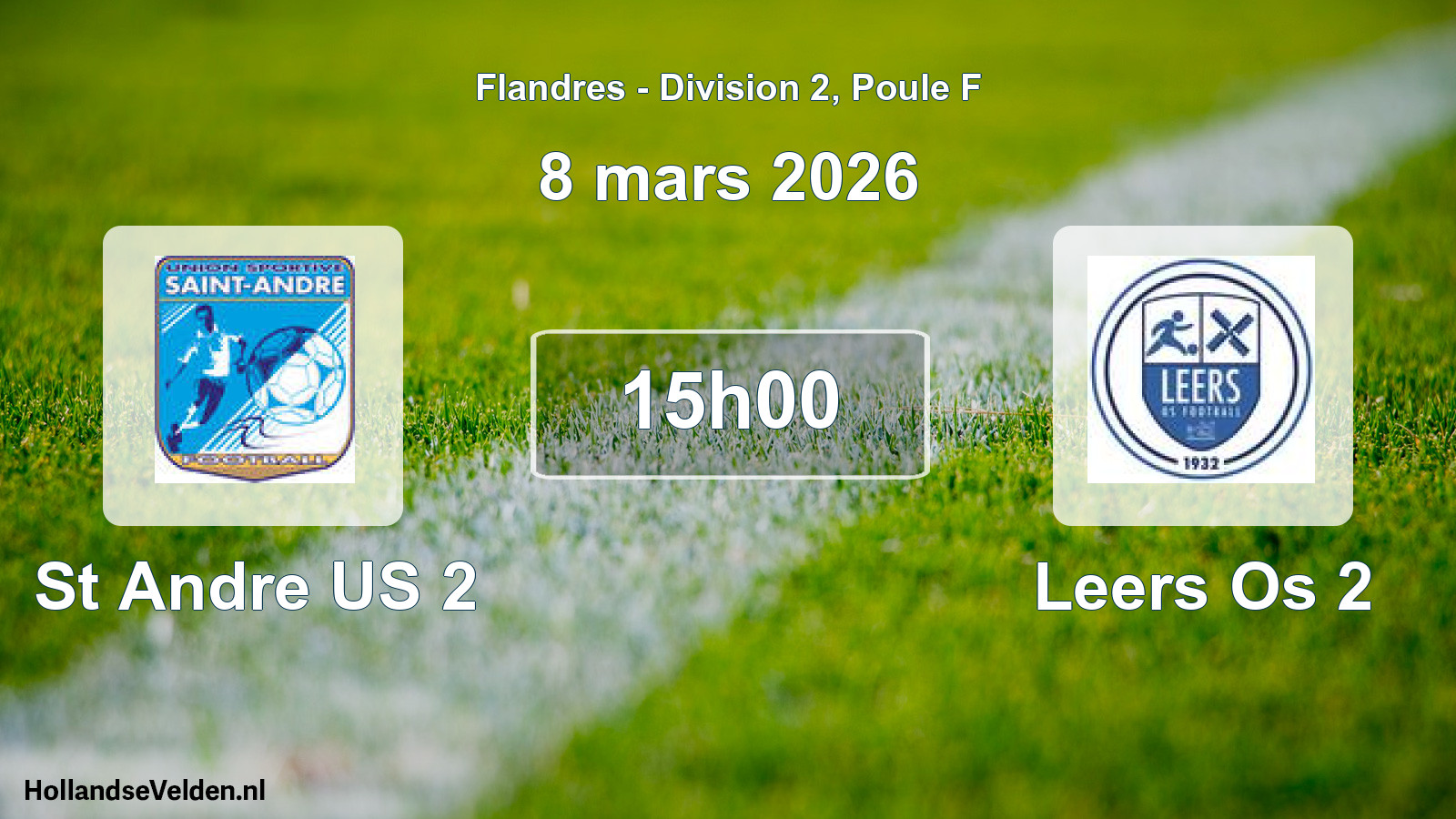 Geplande wedstrijd: St Andre US 2 - Leers Os 2 (8 maart 2026)