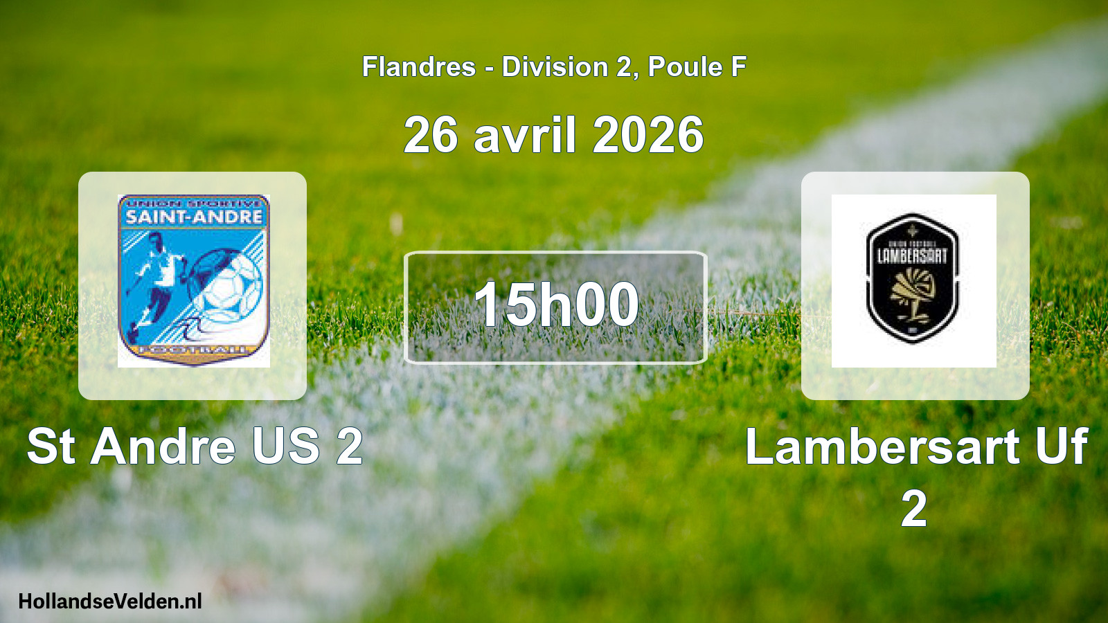 Geplande wedstrijd: St Andre US 2 - Lambersart Uf 2 (26 april 2026)