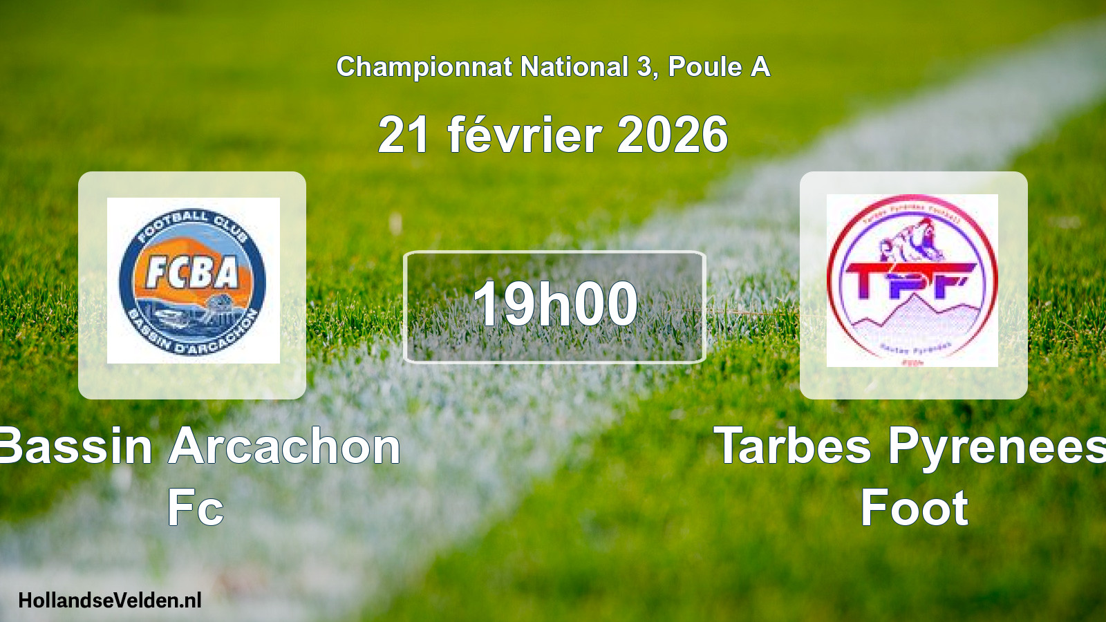 Geplande wedstrijd: Bassin Arcachon Fc - Tarbes Pyrenees Foot (21 février 2026)