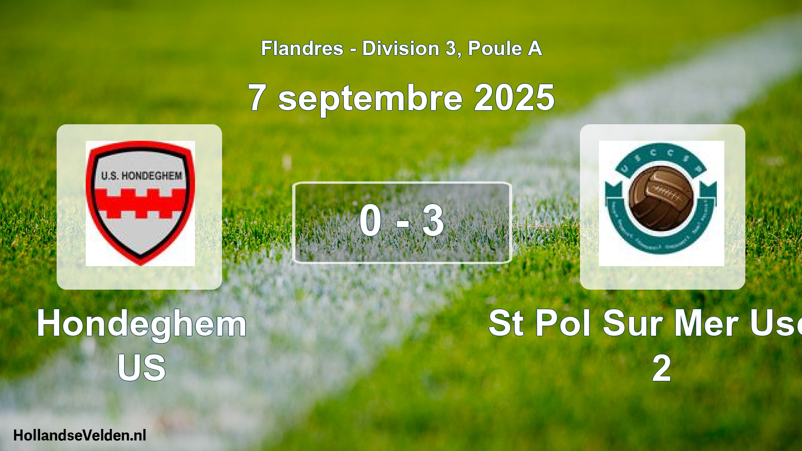 Match joué: Hondeghem US - St Pol Sur Mer Uscc 2 0 - 3 (7 septembre 2025)