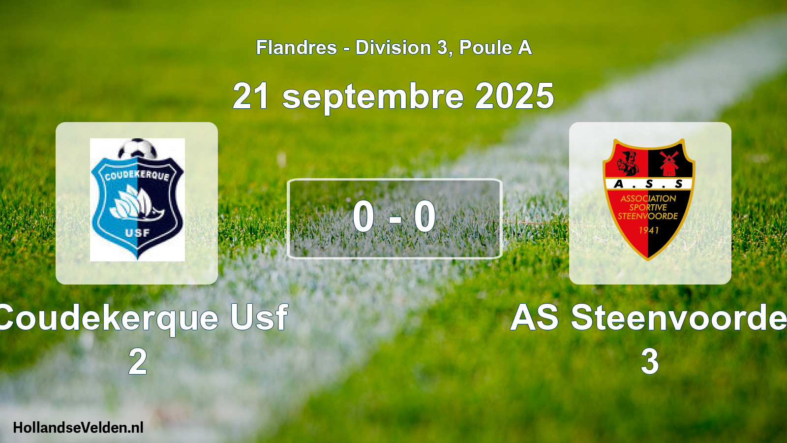 Total number of matches played: Coudekerque Usf 2 - AS Steenvoorde 3 0 - 0 (21 September 2025)