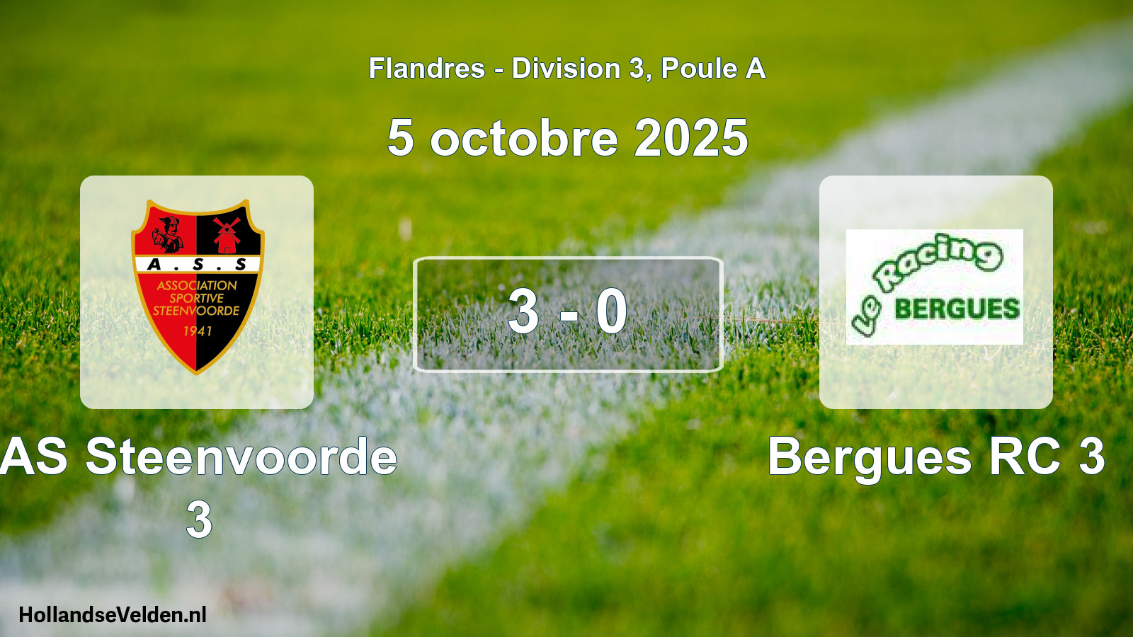 Total number of matches played: AS Steenvoorde 3 - Bergues RC 3 3 - 0 (5 October 2025)