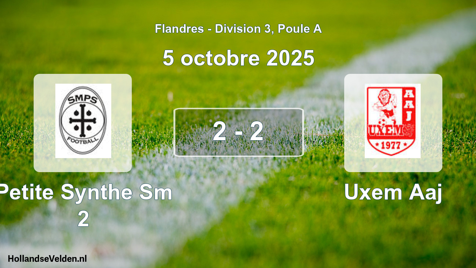 Match joué: Petite Synthe Sm 2 - Uxem Aaj 2 - 2 (5 octobre 2025)