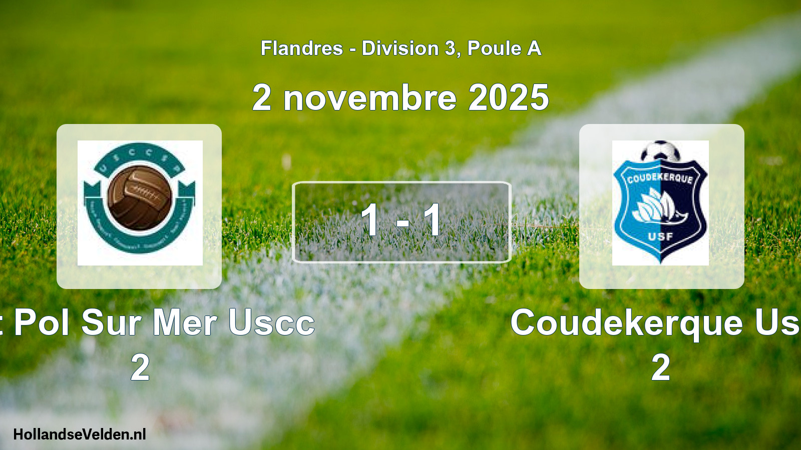 Match joué: St Pol Sur Mer Uscc 2 - Coudekerque Usf 2 1 - 1 (2 novembre 2025)