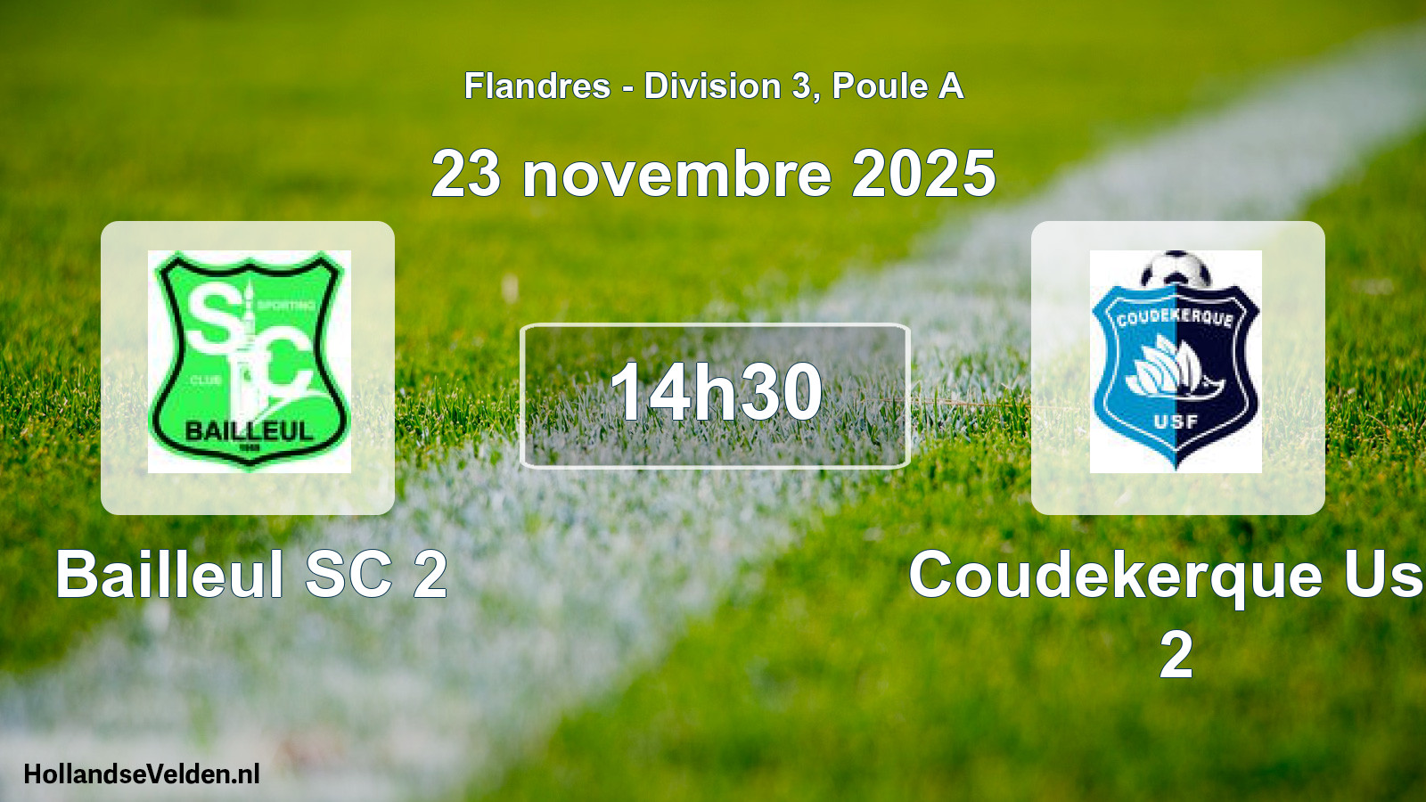 Match programmé: Bailleul SC 2 - Coudekerque Usf 2 (23 novembre 2025)
