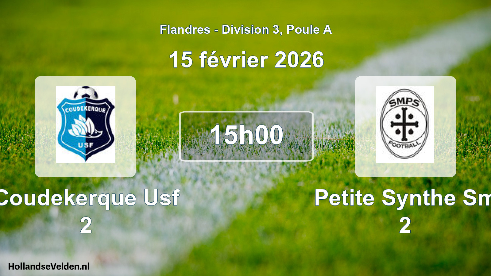 Match programmé: Coudekerque Usf 2 - Petite Synthe Sm 2 (15 février 2026)