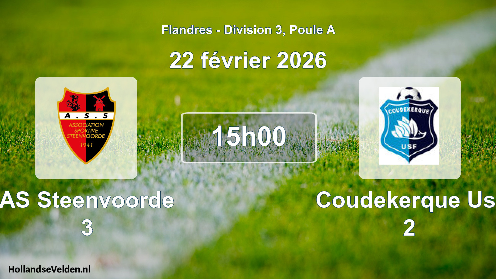 Scheduled Match: AS Steenvoorde 3 - Coudekerque Usf 2 (22 February 2026)