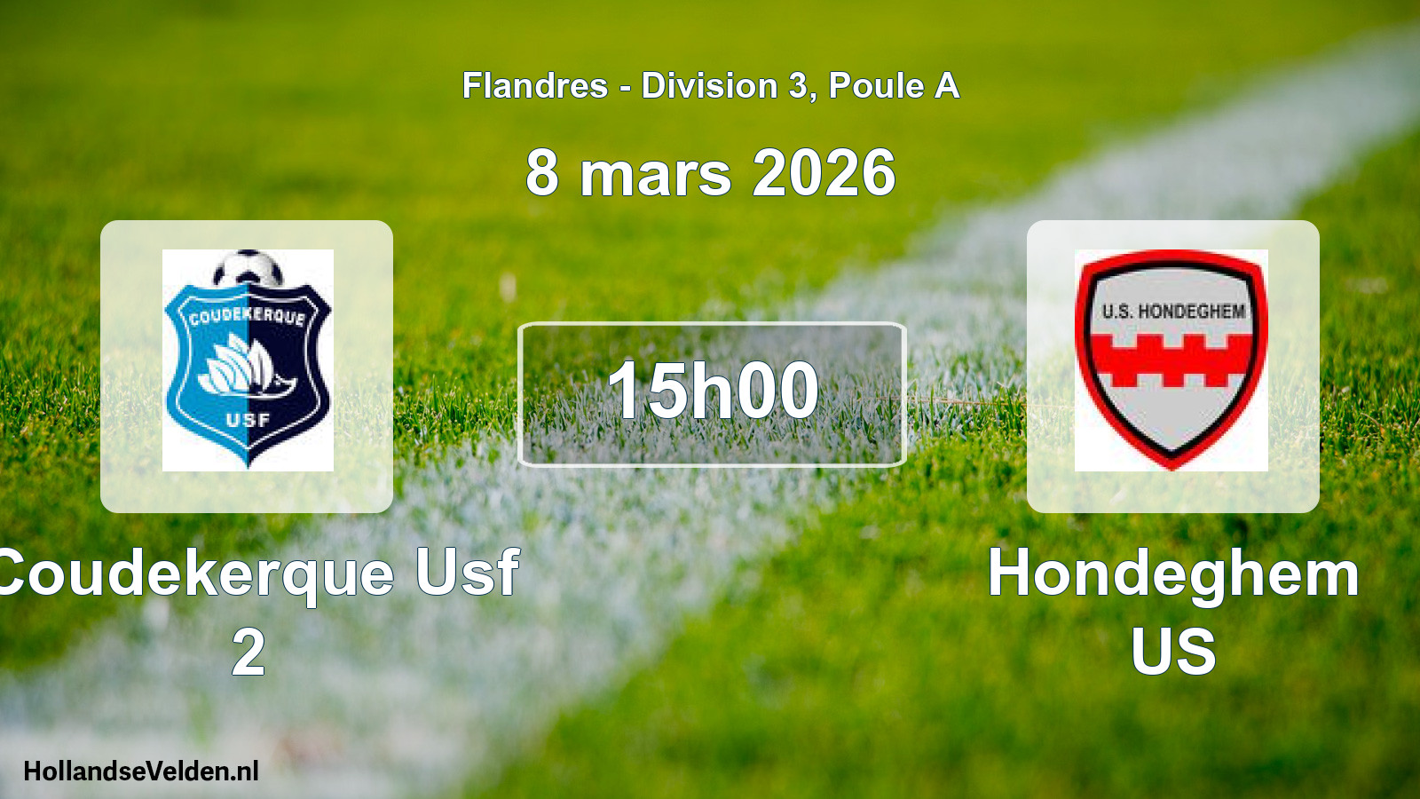 Match programmé: Coudekerque Usf 2 - Hondeghem US (8 mars 2026)