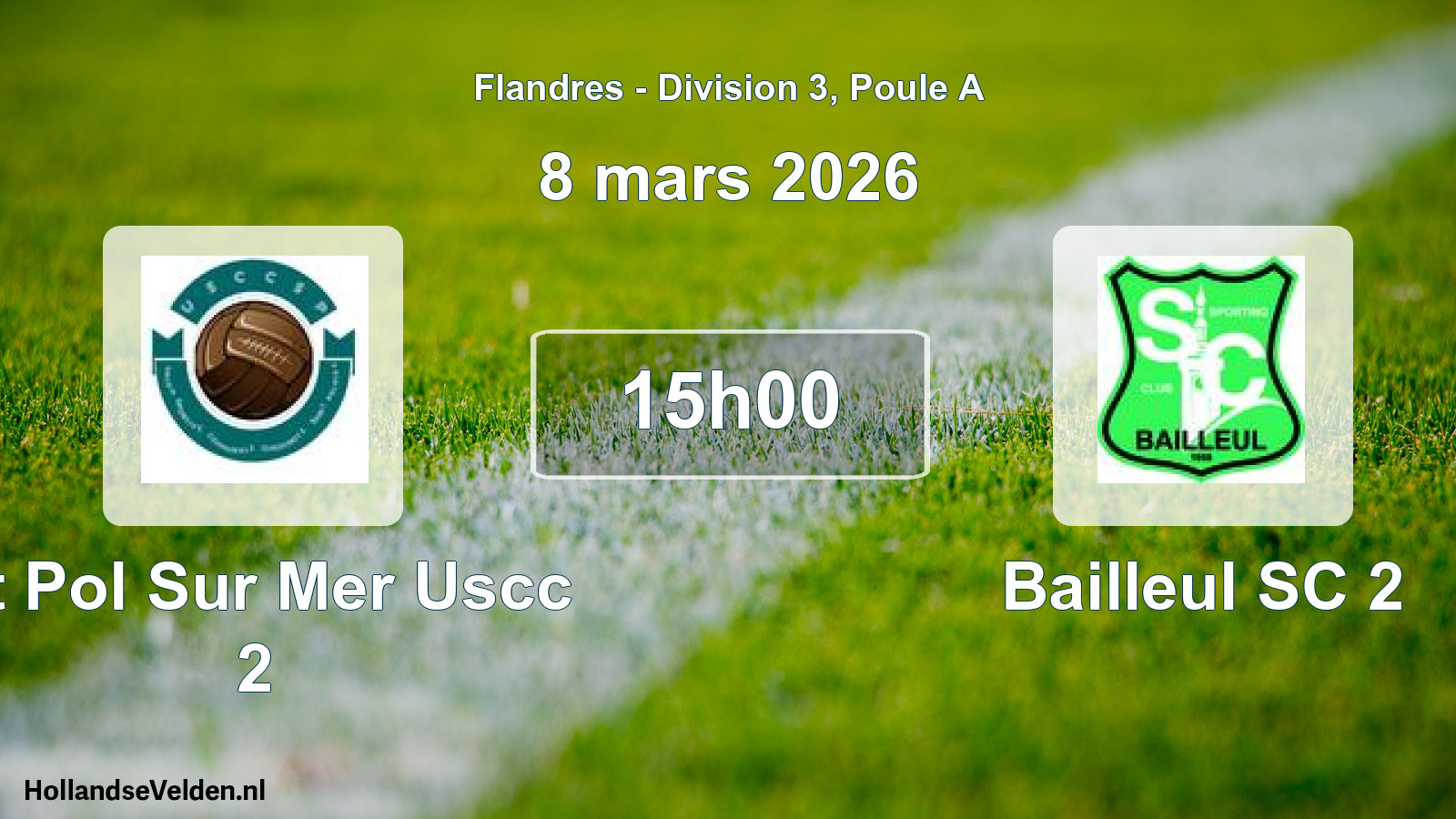Match programmé: St Pol Sur Mer Uscc 2 - Bailleul SC 2 (8 mars 2026)