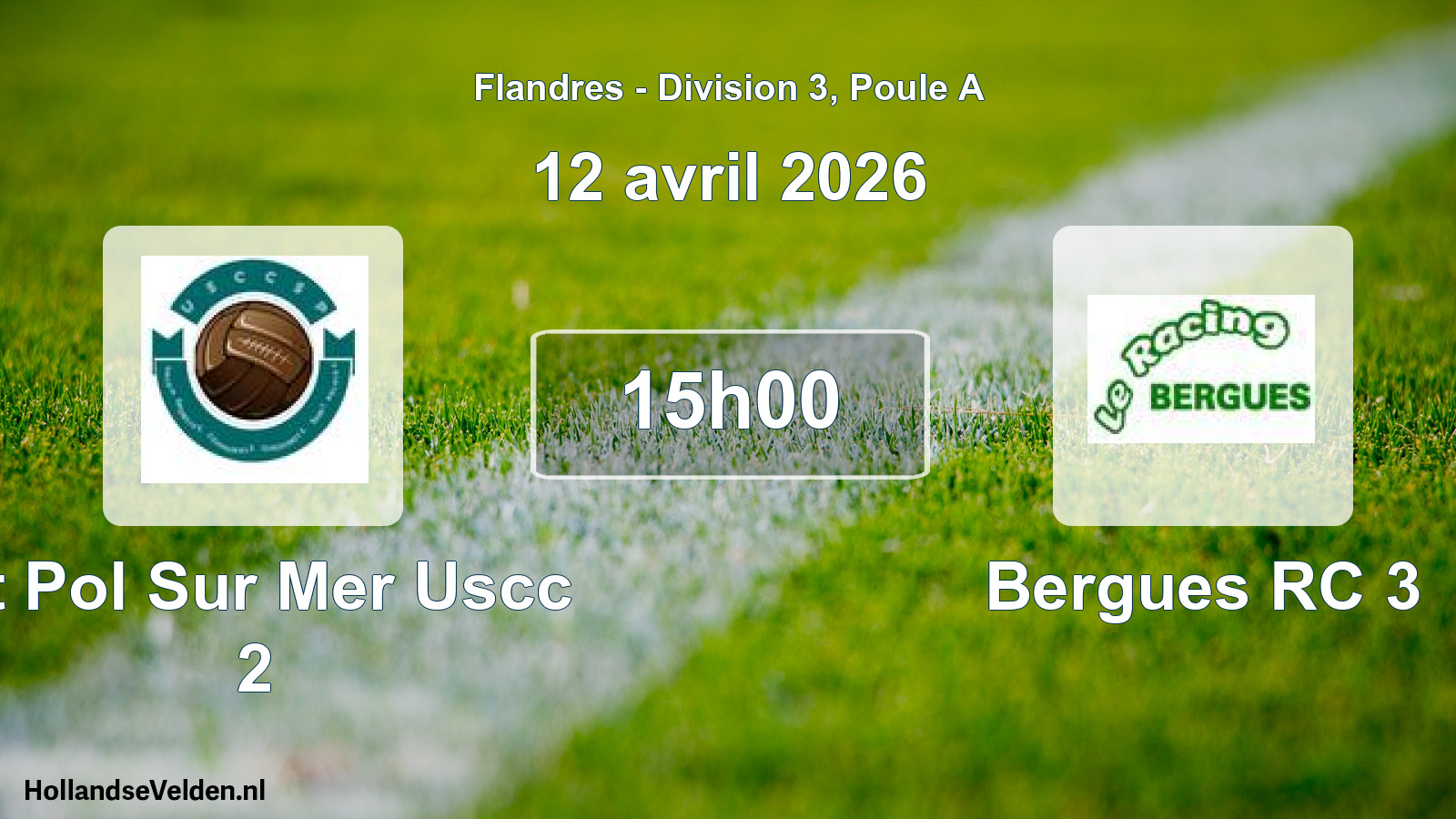 Match programmé: St Pol Sur Mer Uscc 2 - Bergues RC 3 (12 avril 2026)