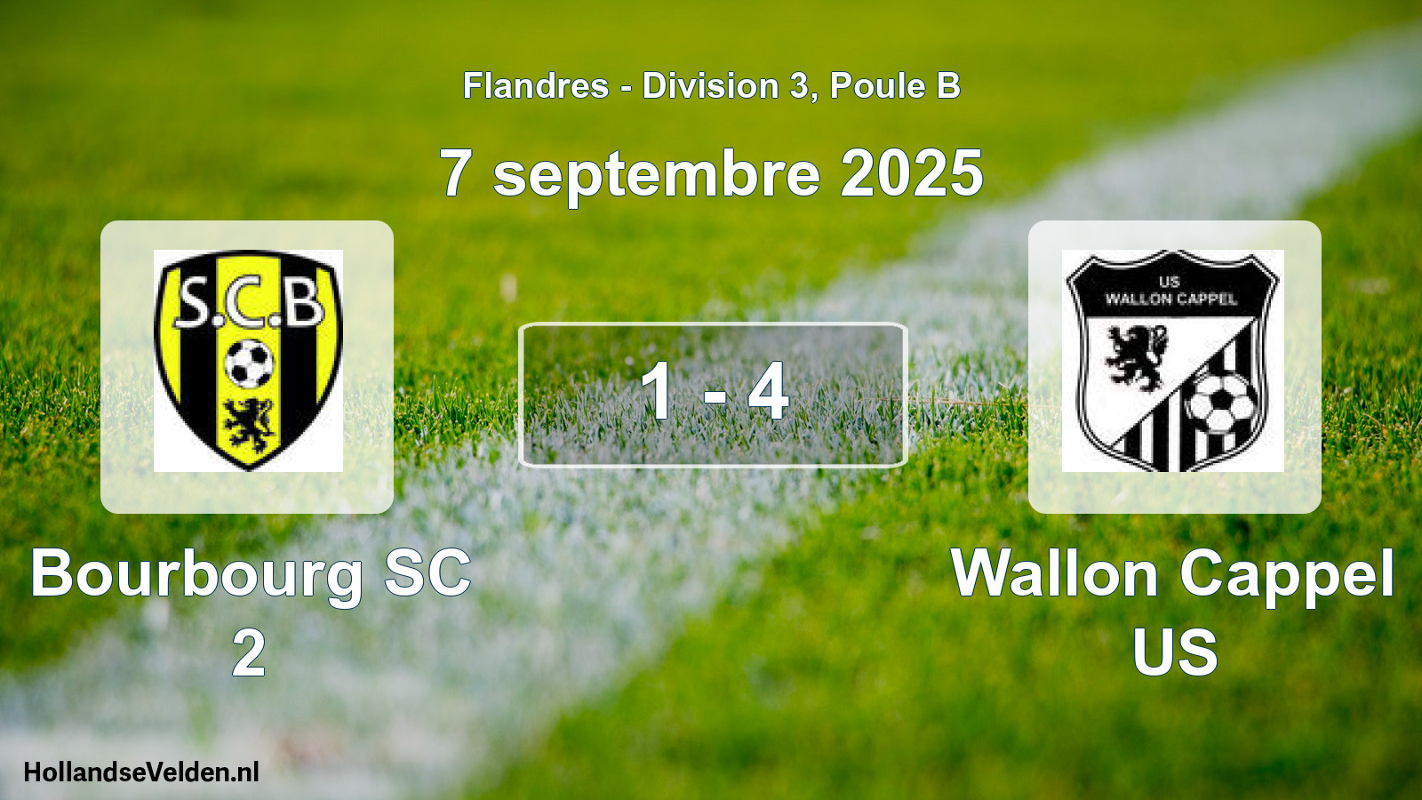 Total number of matches played: Bourbourg SC 2 - Wallon Cappel US 1 - 4 (7 September 2025)