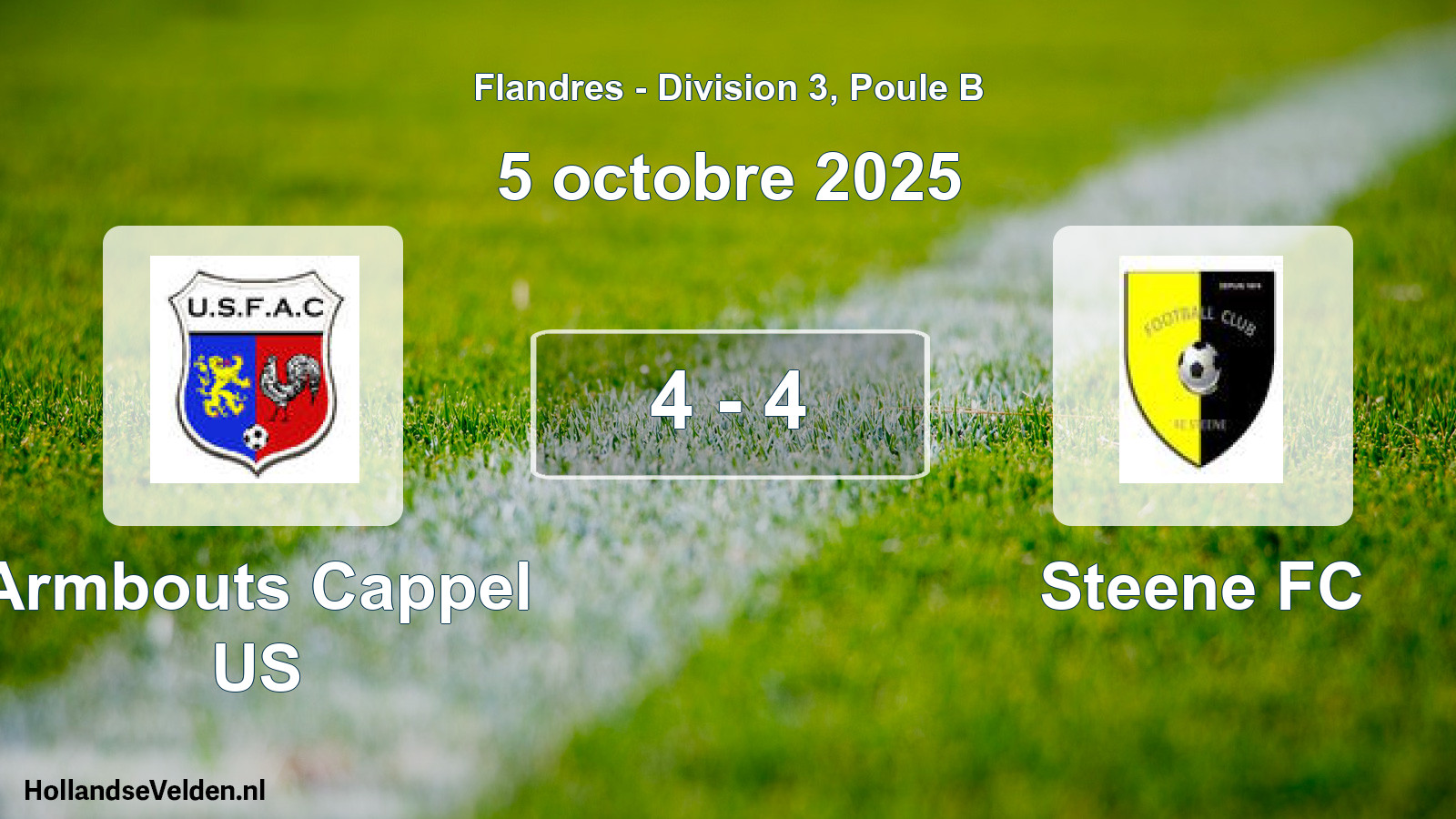 Match joué: Armbouts Cappel US - Steene FC 4 - 4 (5 octobre 2025)