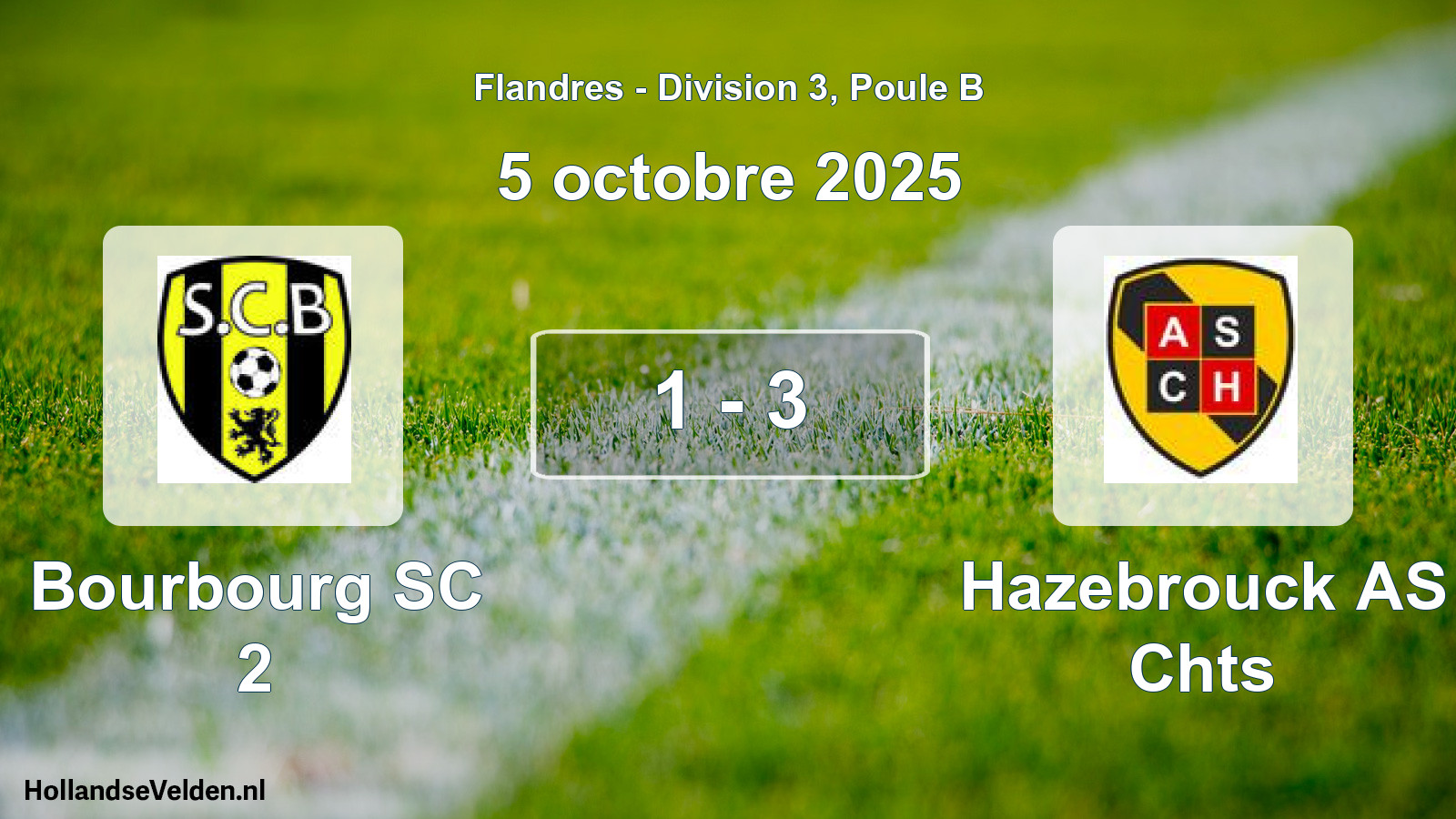 Match joué: Bourbourg SC 2 - Hazebrouck AS Chts 1 - 3 (5 octobre 2025)