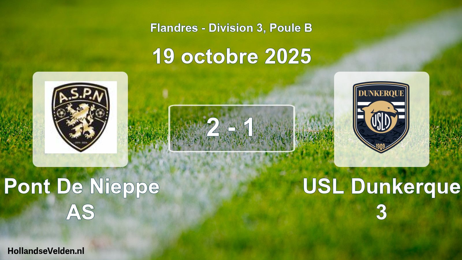Match joué: Pont De Nieppe AS - USL Dunkerque 3 2 - 1 (19 octobre 2025)