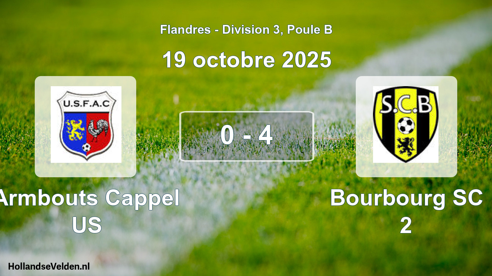 Match joué: Armbouts Cappel US - Bourbourg SC 2 0 - 4 (19 octobre 2025)