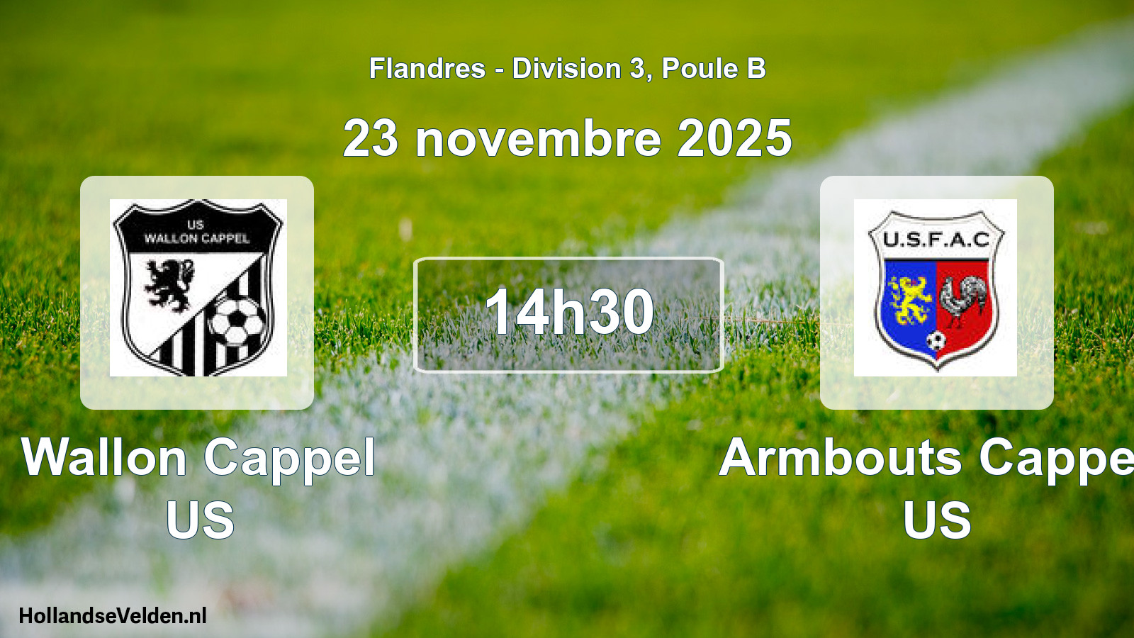 Match programmé: Wallon Cappel US - Armbouts Cappel US (23 novembre 2025)