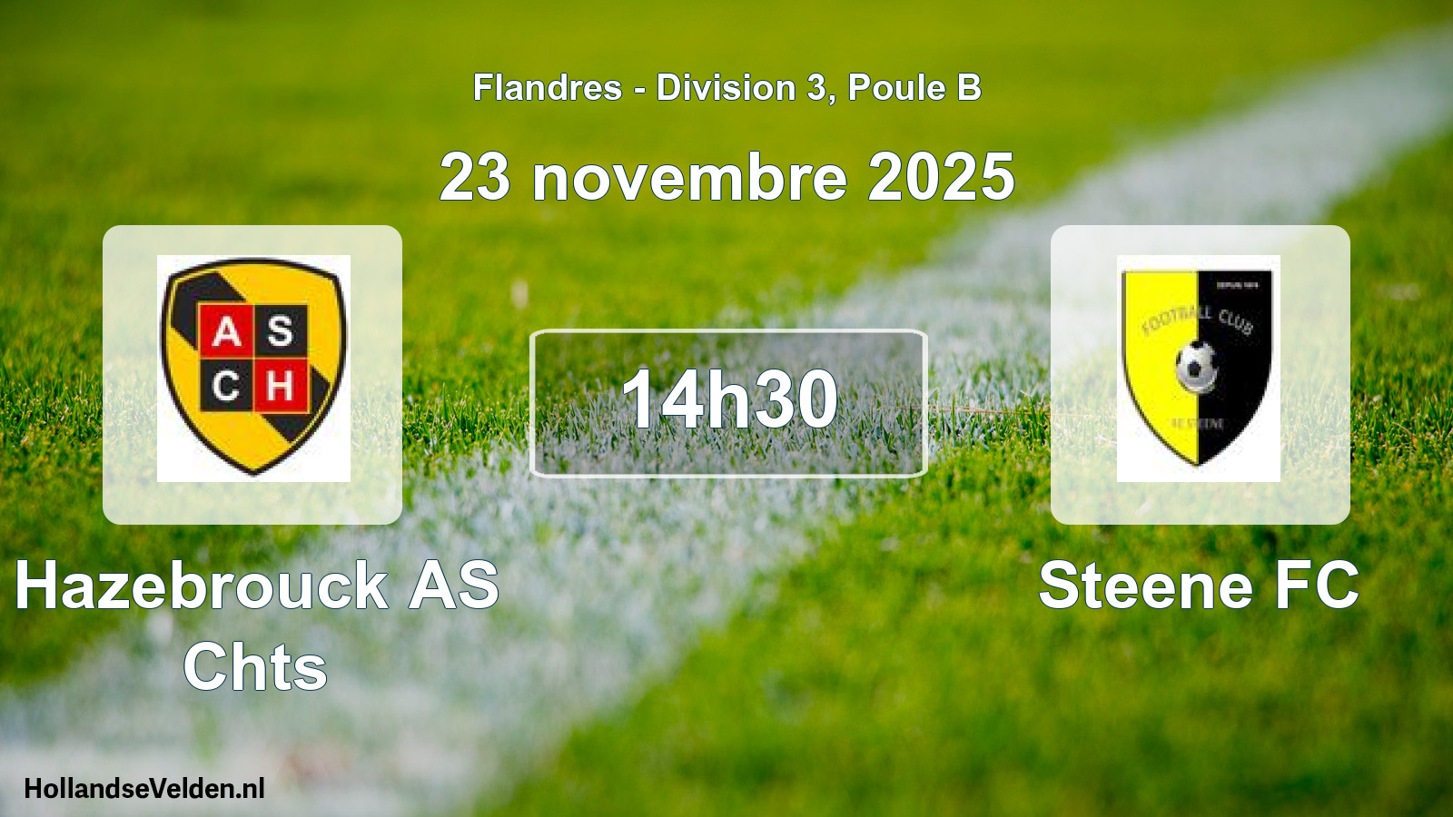 Match programmé: Hazebrouck AS Chts - Steene FC (23 novembre 2025)
